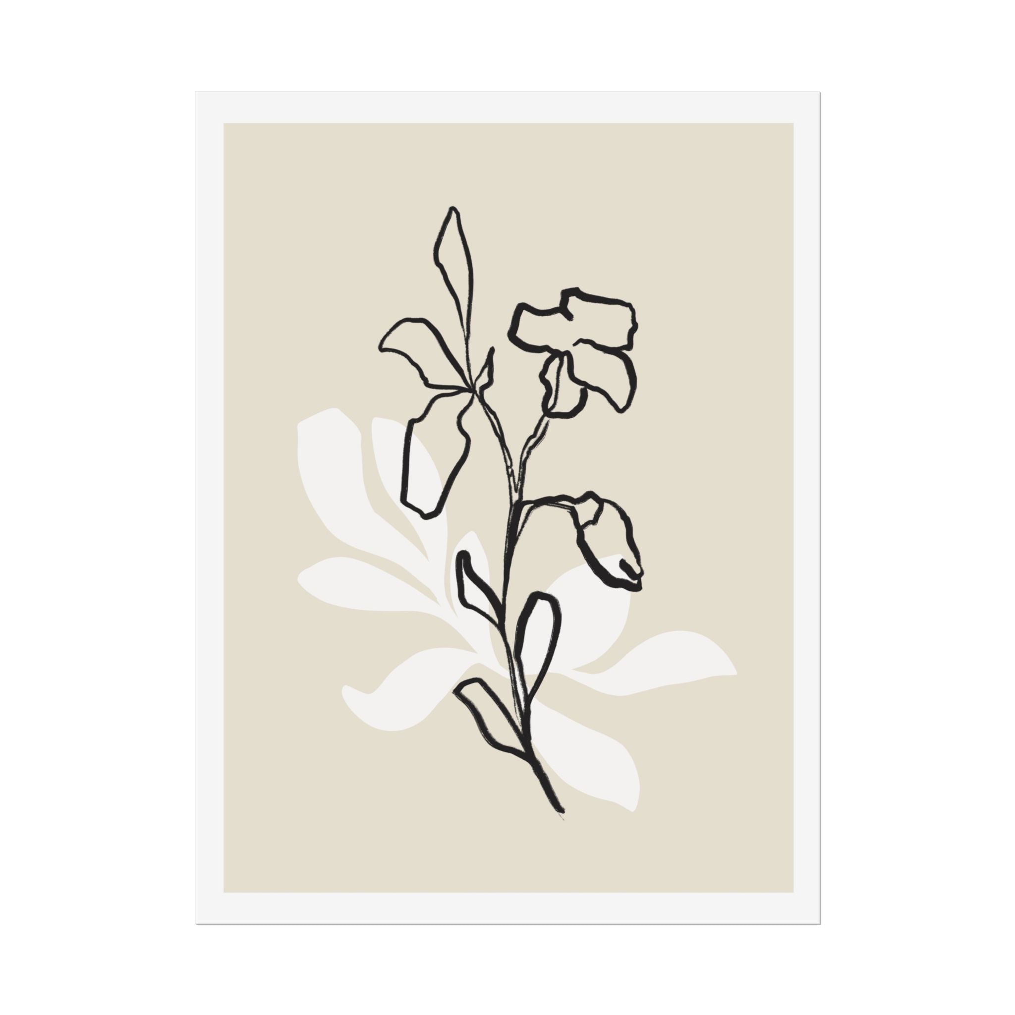 Ivory Bloom Whisper Lines - Poster