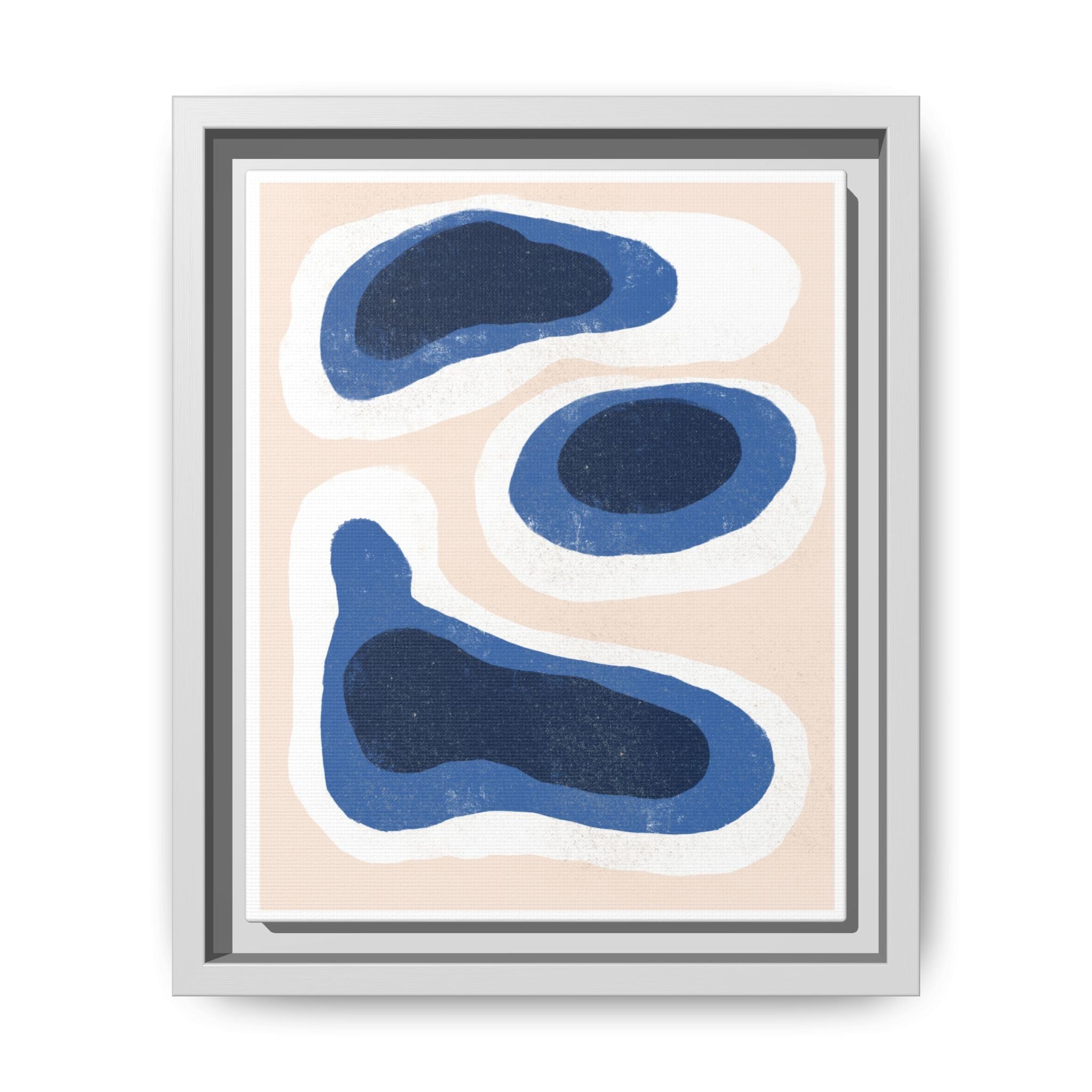 Indigo Tide Contours - Framed