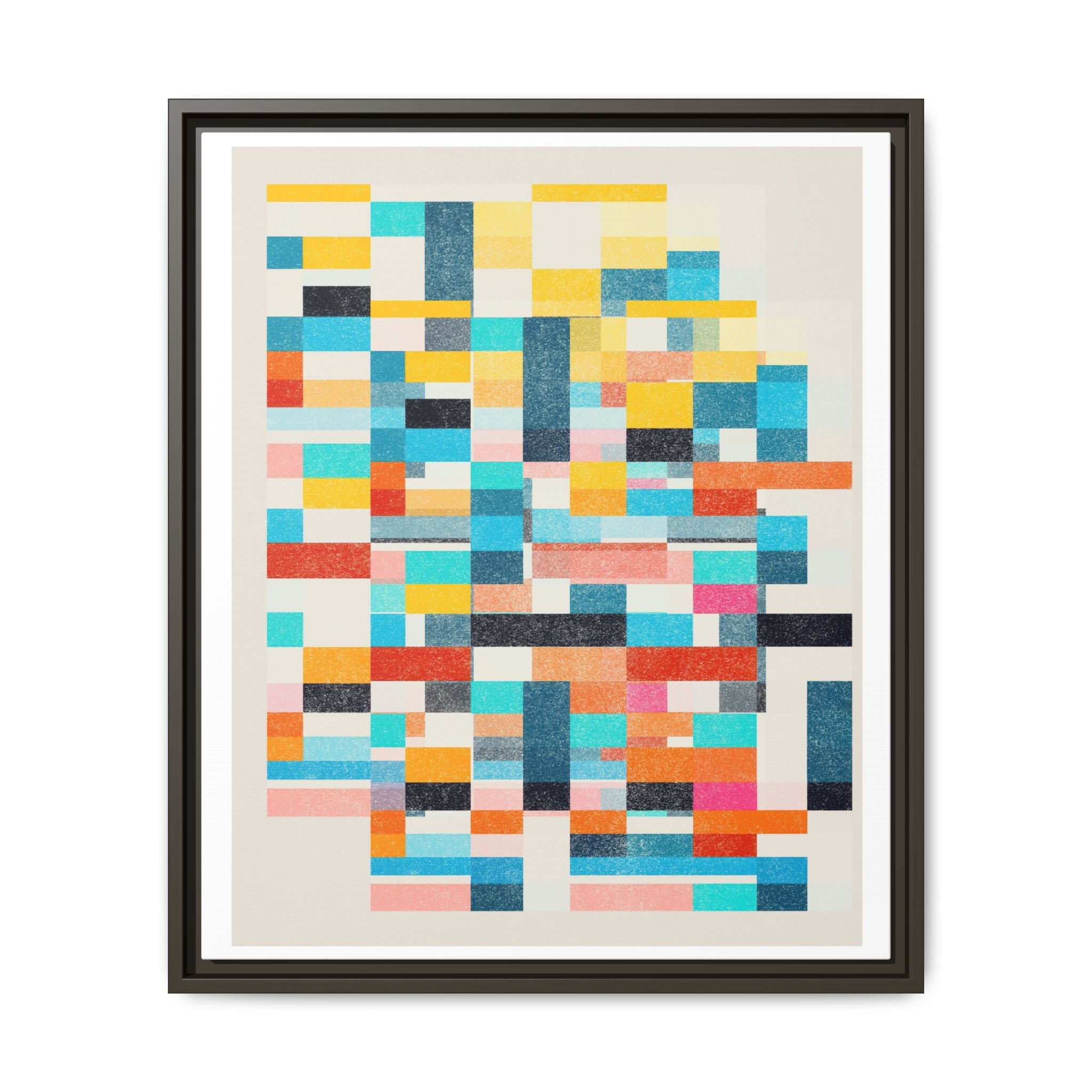 Chromatic Grid Reverie - Framed