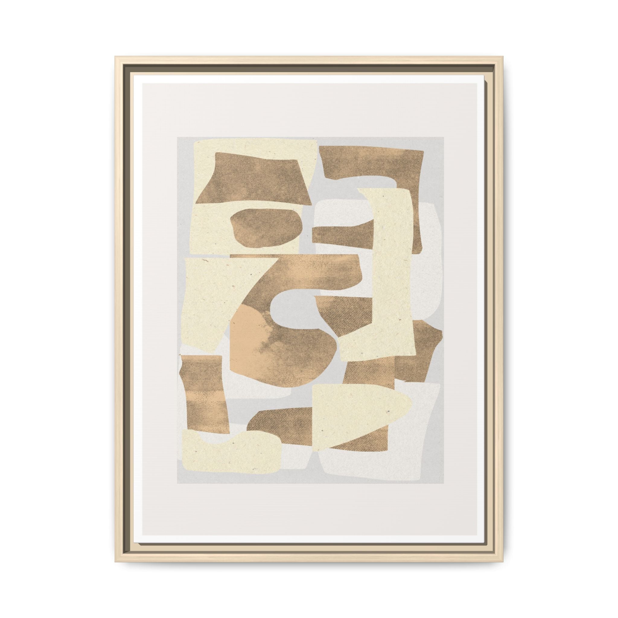 Sandstone Echo Collage Forms - Framed