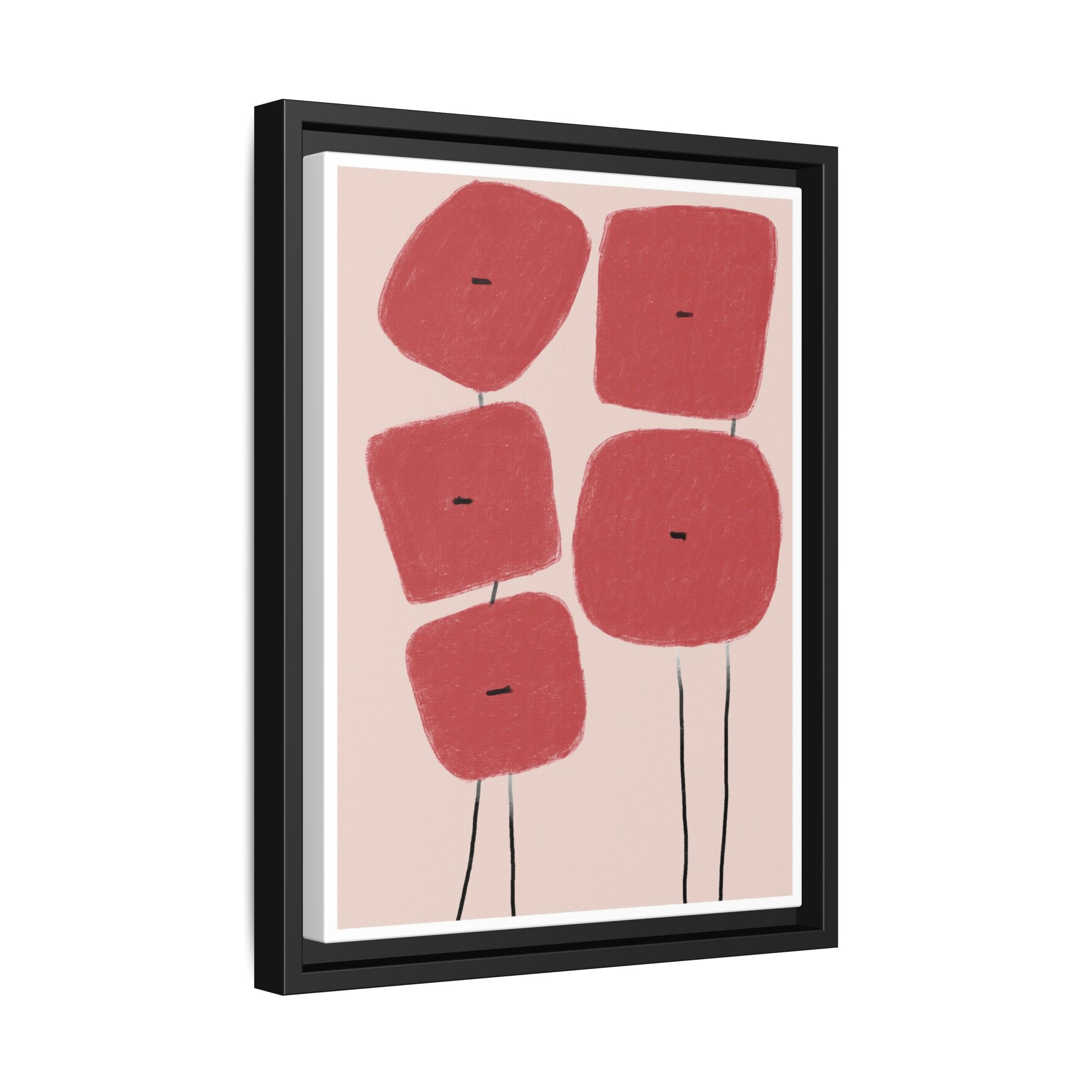 Crimson Quiet Balance - Framed