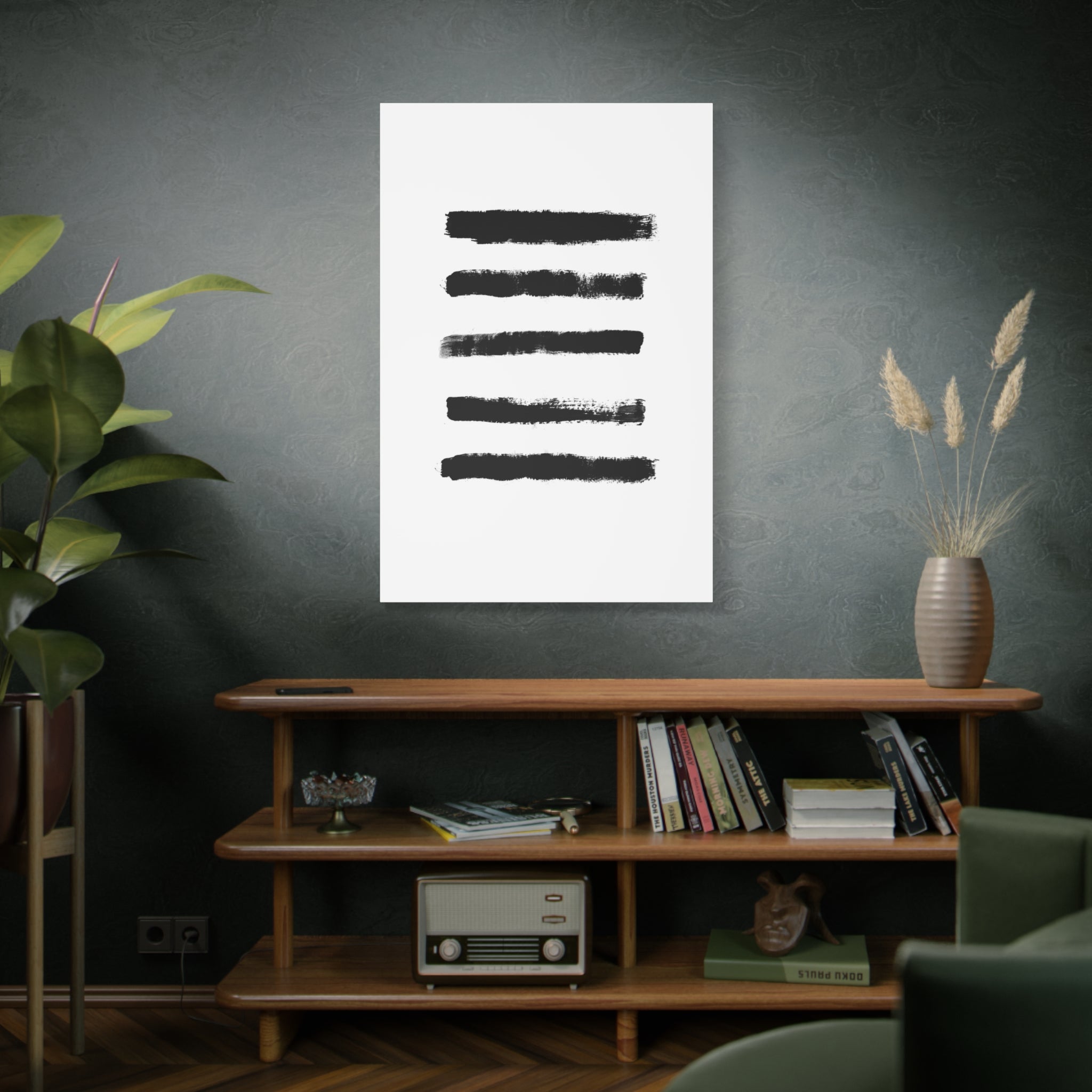Obsidian Silence Strokes - Canvas