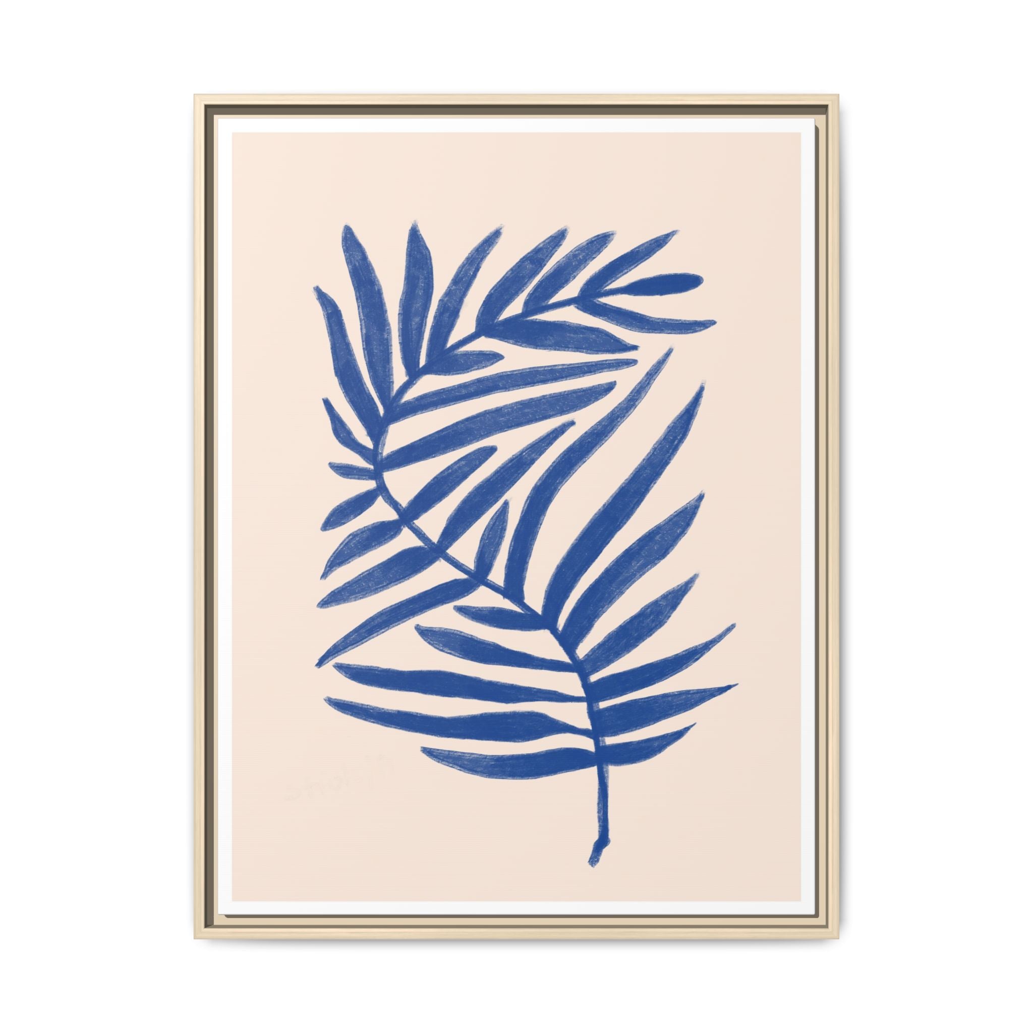 Sapphire Frond Harmony - Framed