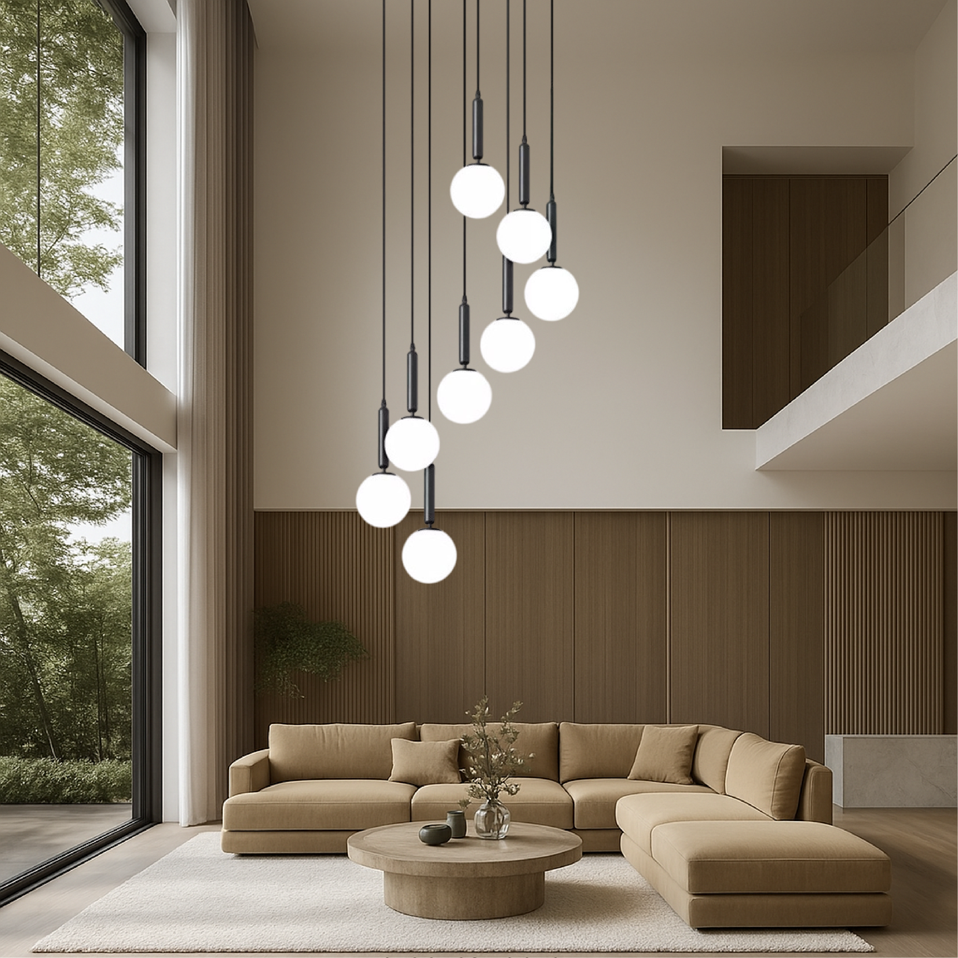 Evas Staircase Chandelier Black