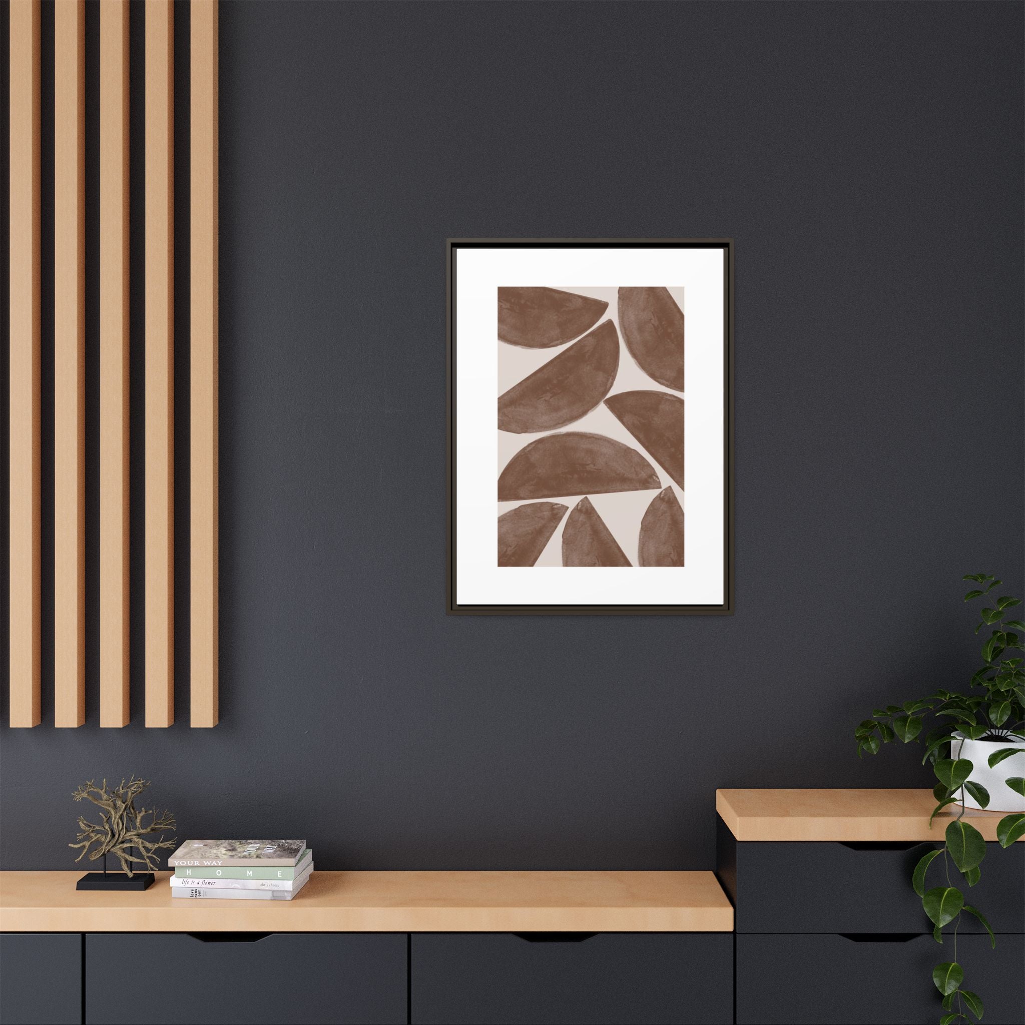 Terracotta Crescent Rhythm - Framed