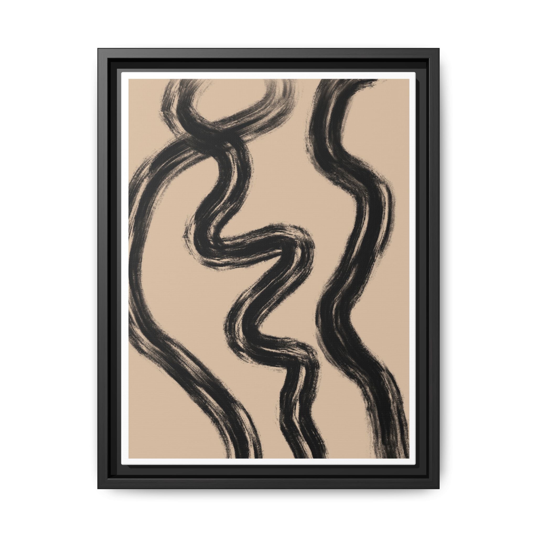 Midnight Current Lines - Framed