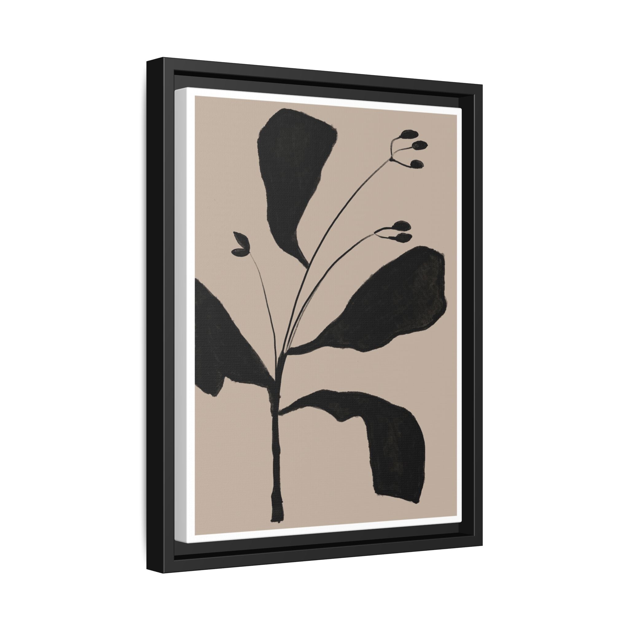 Noir Botanical Silence - Framed
