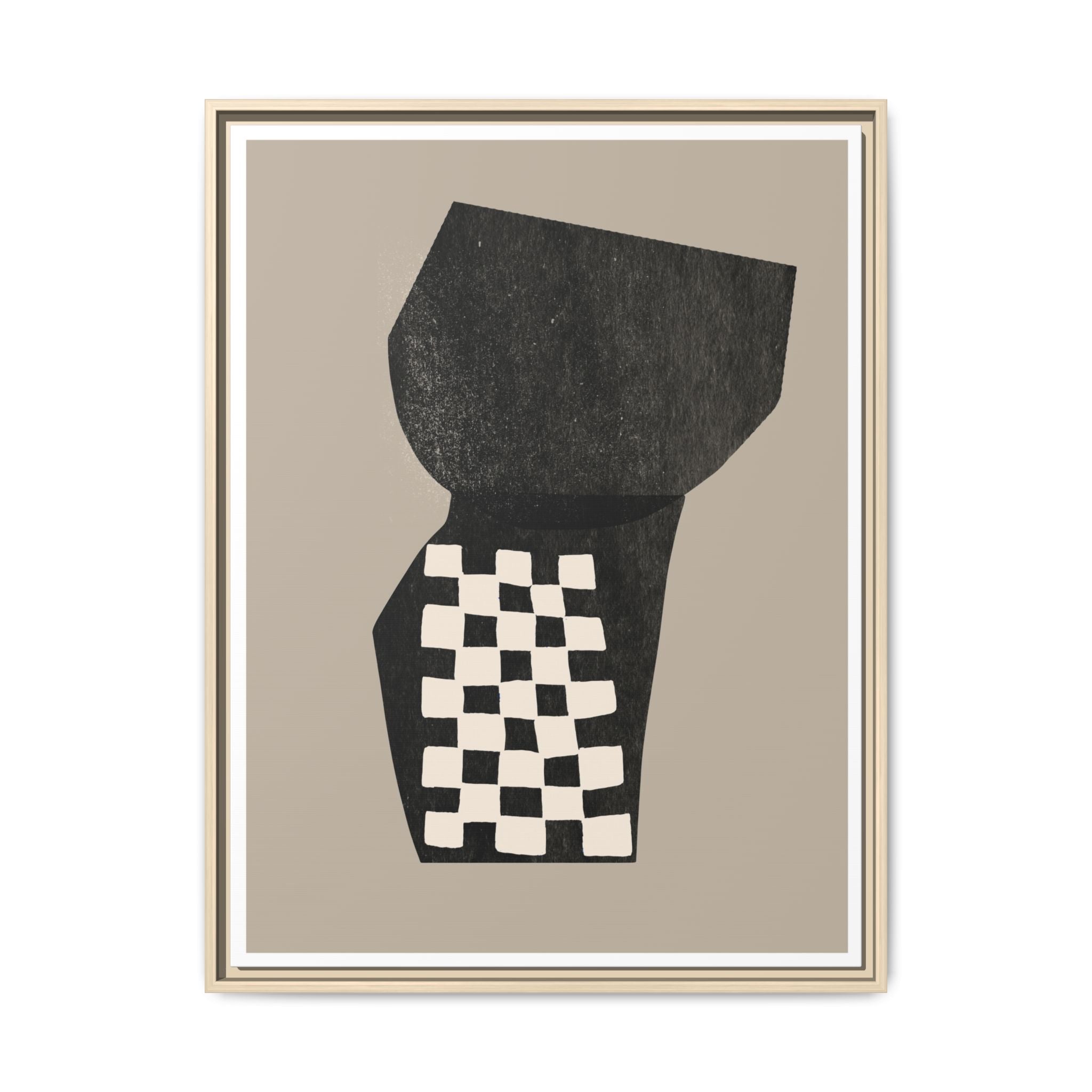 Noir Mosaic Form Balance - Framed