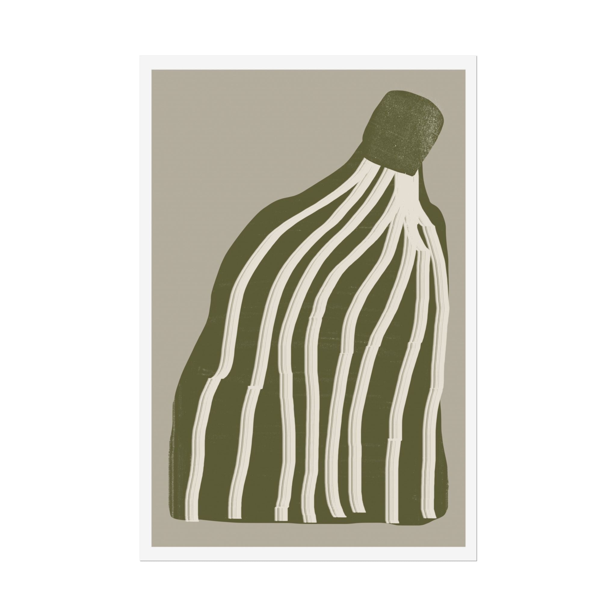 Olive Cascade Curves - Poster