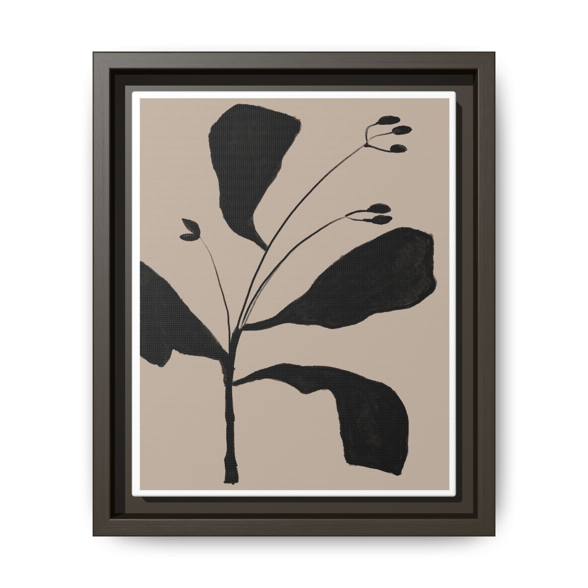 Noir Botanical Silence - Framed