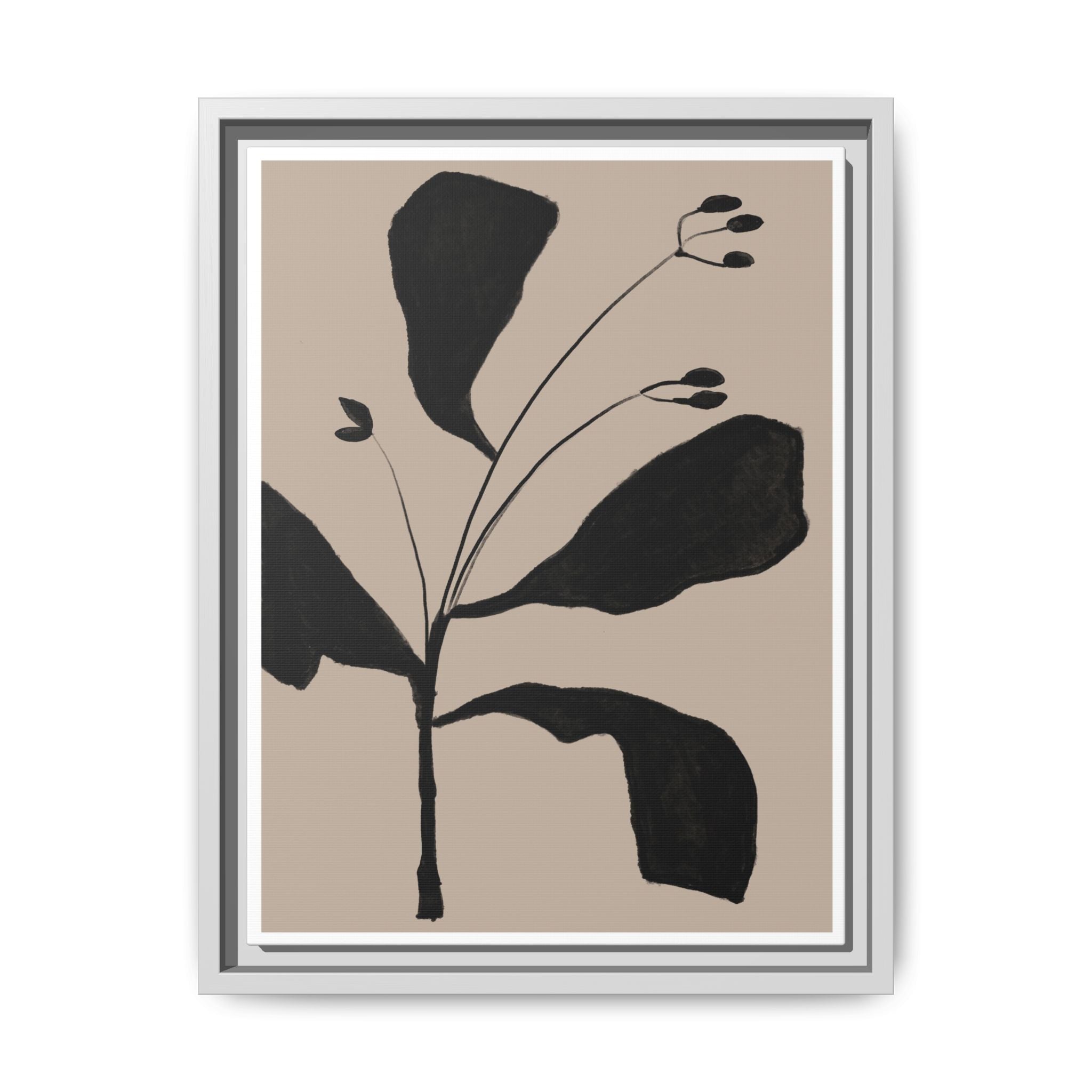 Noir Botanical Silence - Framed