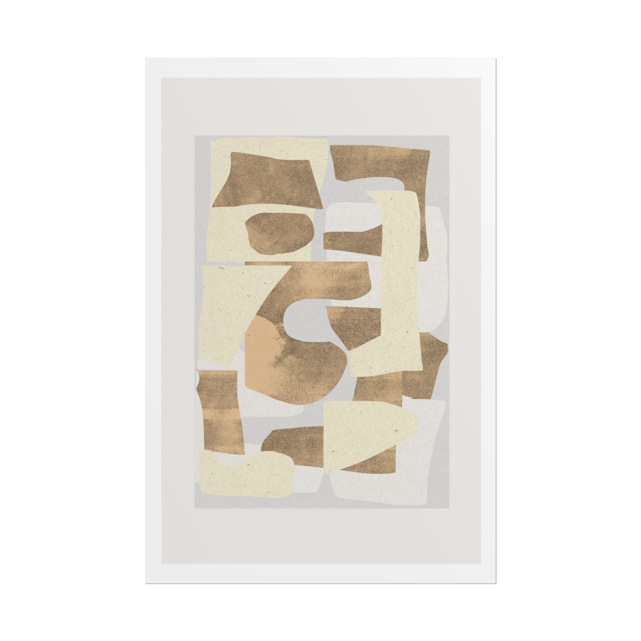 Sandstone Echo Collage Forms - Poster