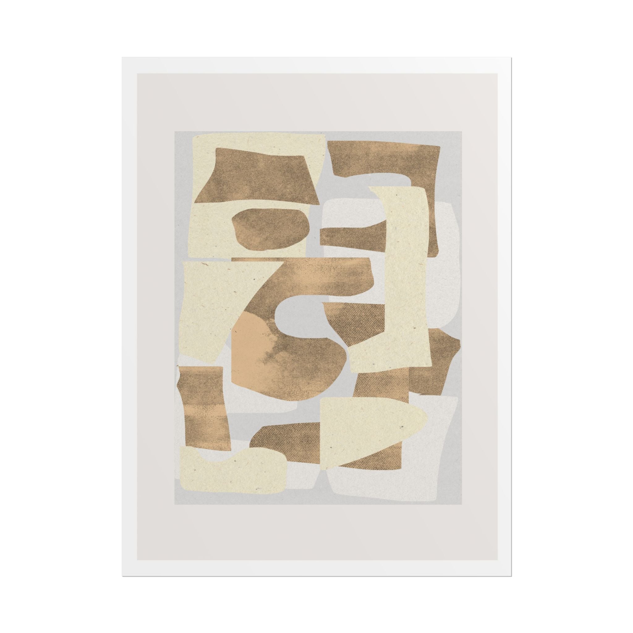 Sandstone Echo Collage Forms - Poster