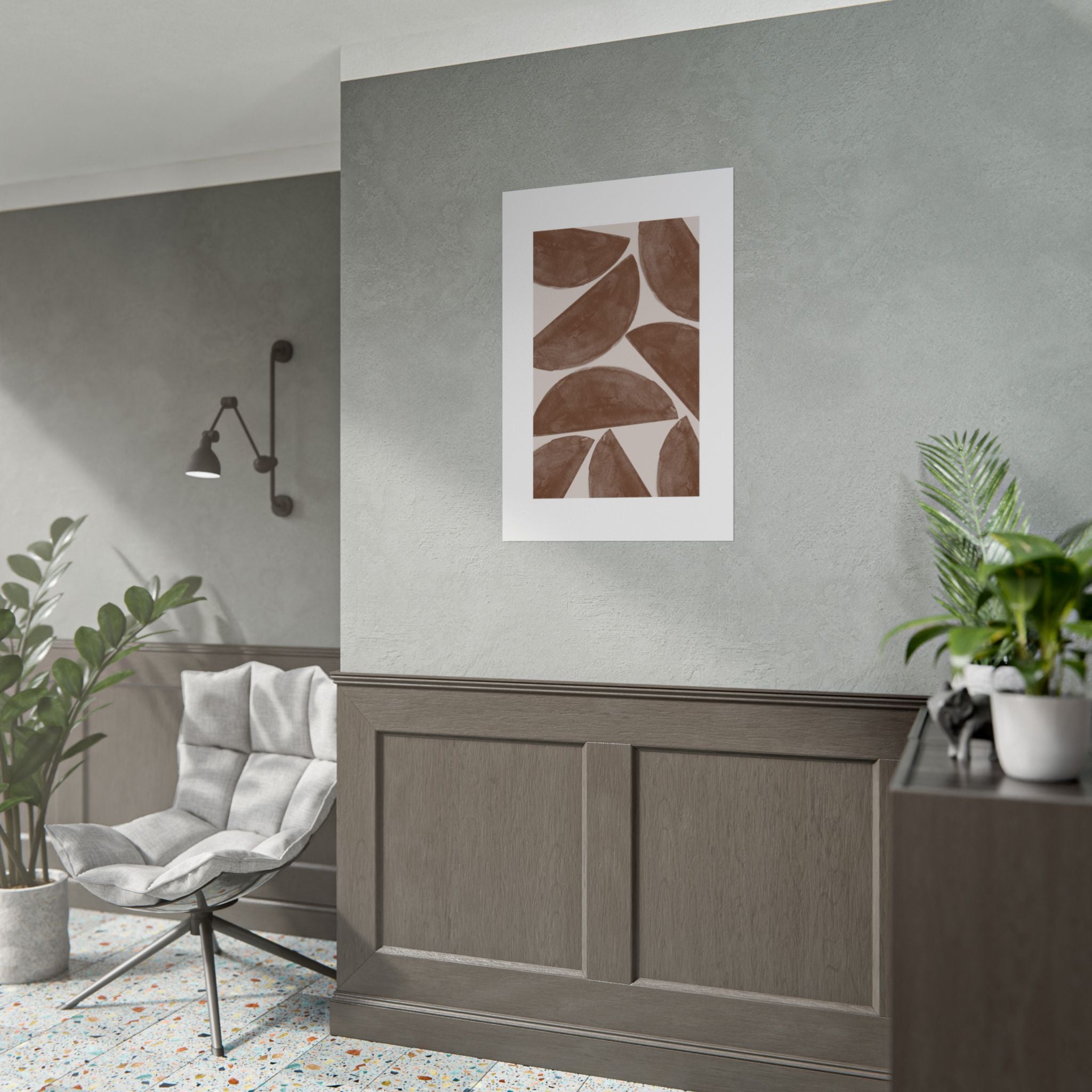 Terracotta Crescent Rhythm - Poster