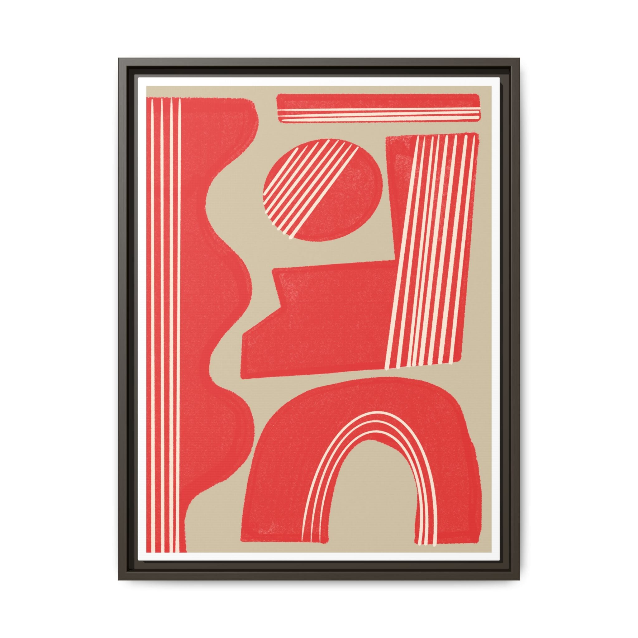 Crimson Rhythm Arches - Framed