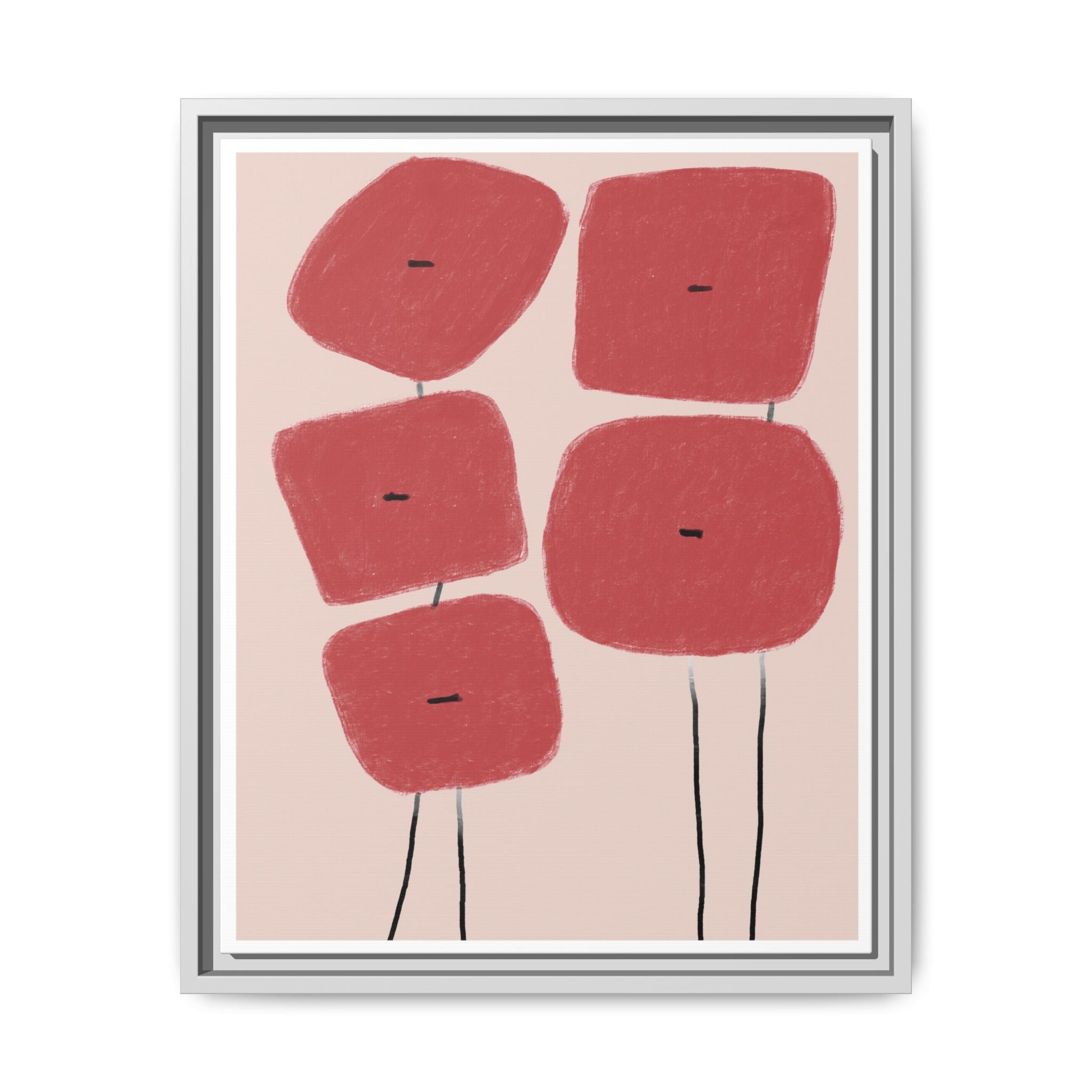 Crimson Quiet Balance - Framed