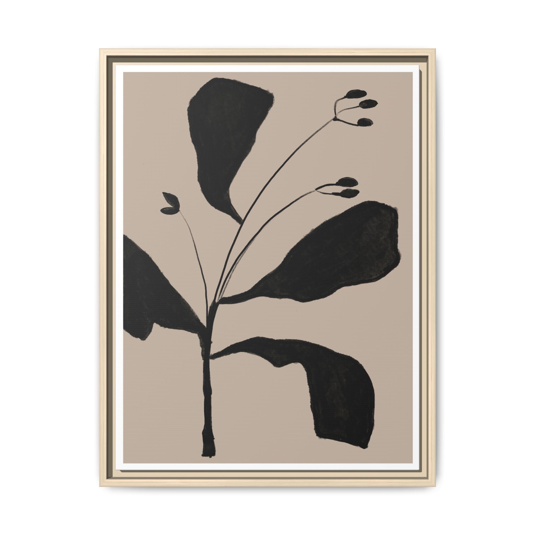 Noir Botanical Silence - Framed