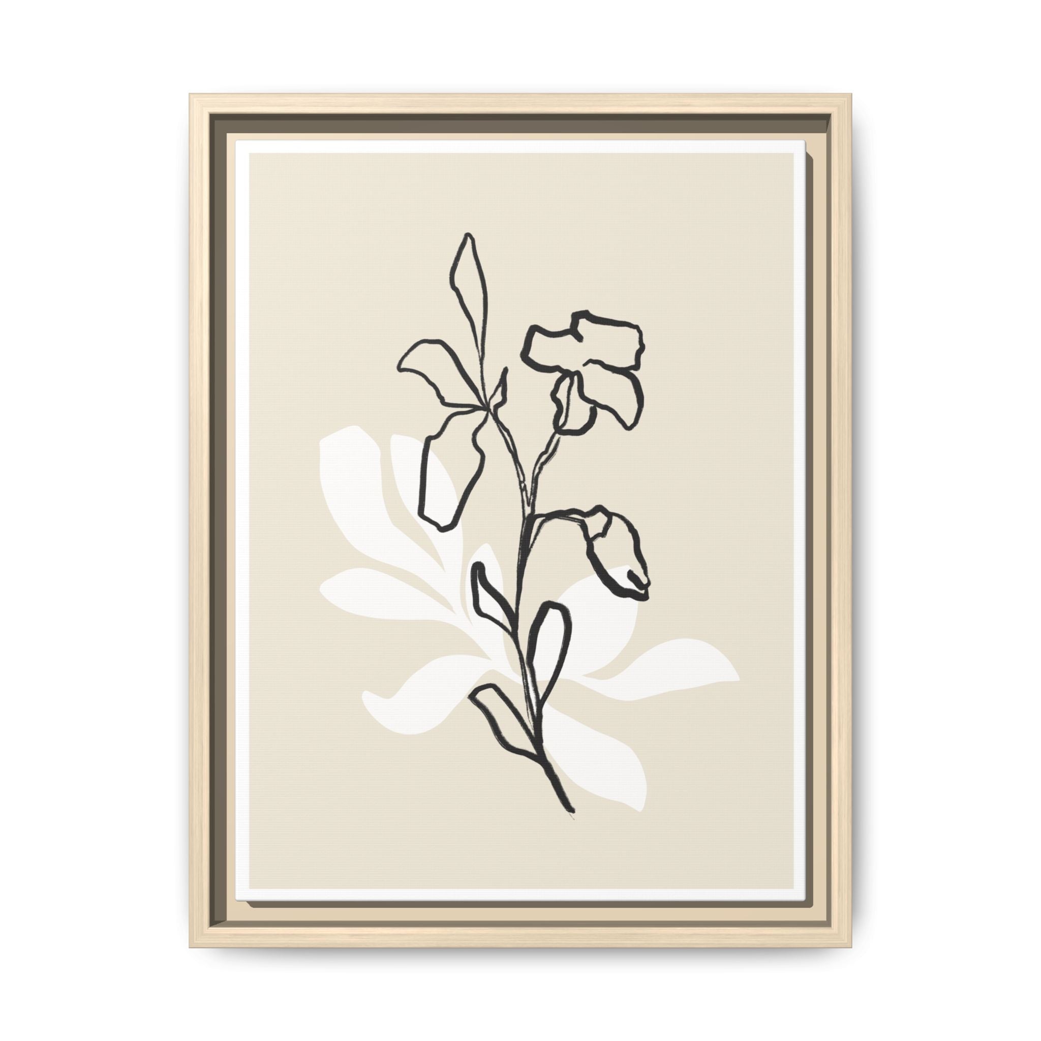 Ivory Bloom Whisper Lines - Framed