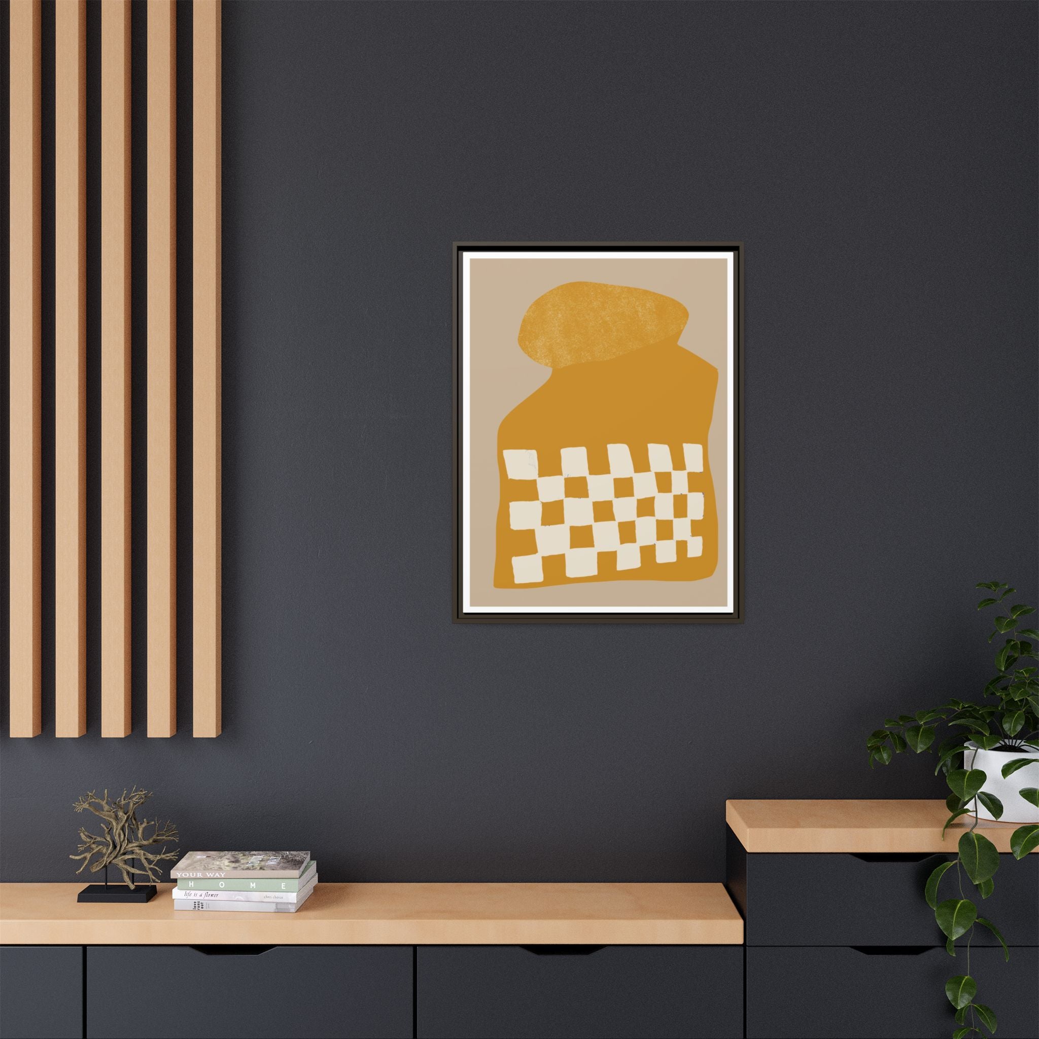 Golden Mosaic Bloom - Framed