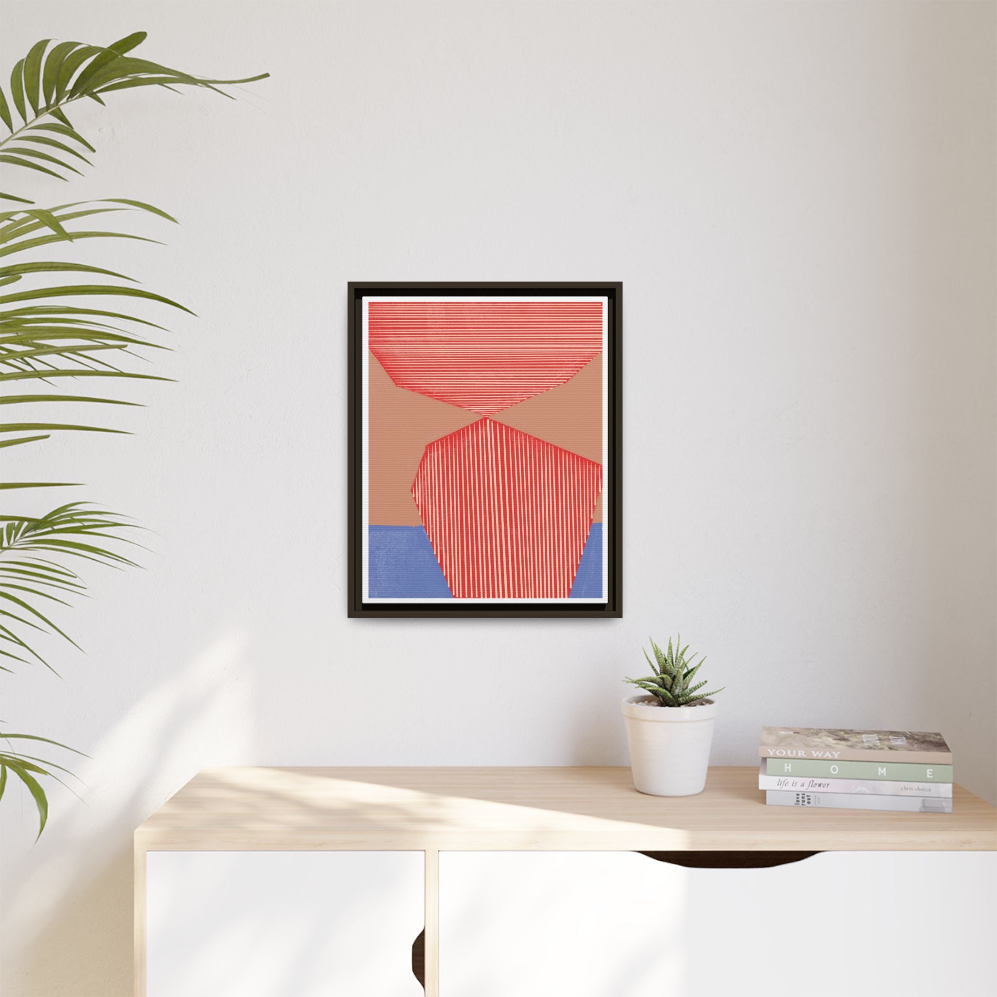 Crimson Axis Drift - Framed