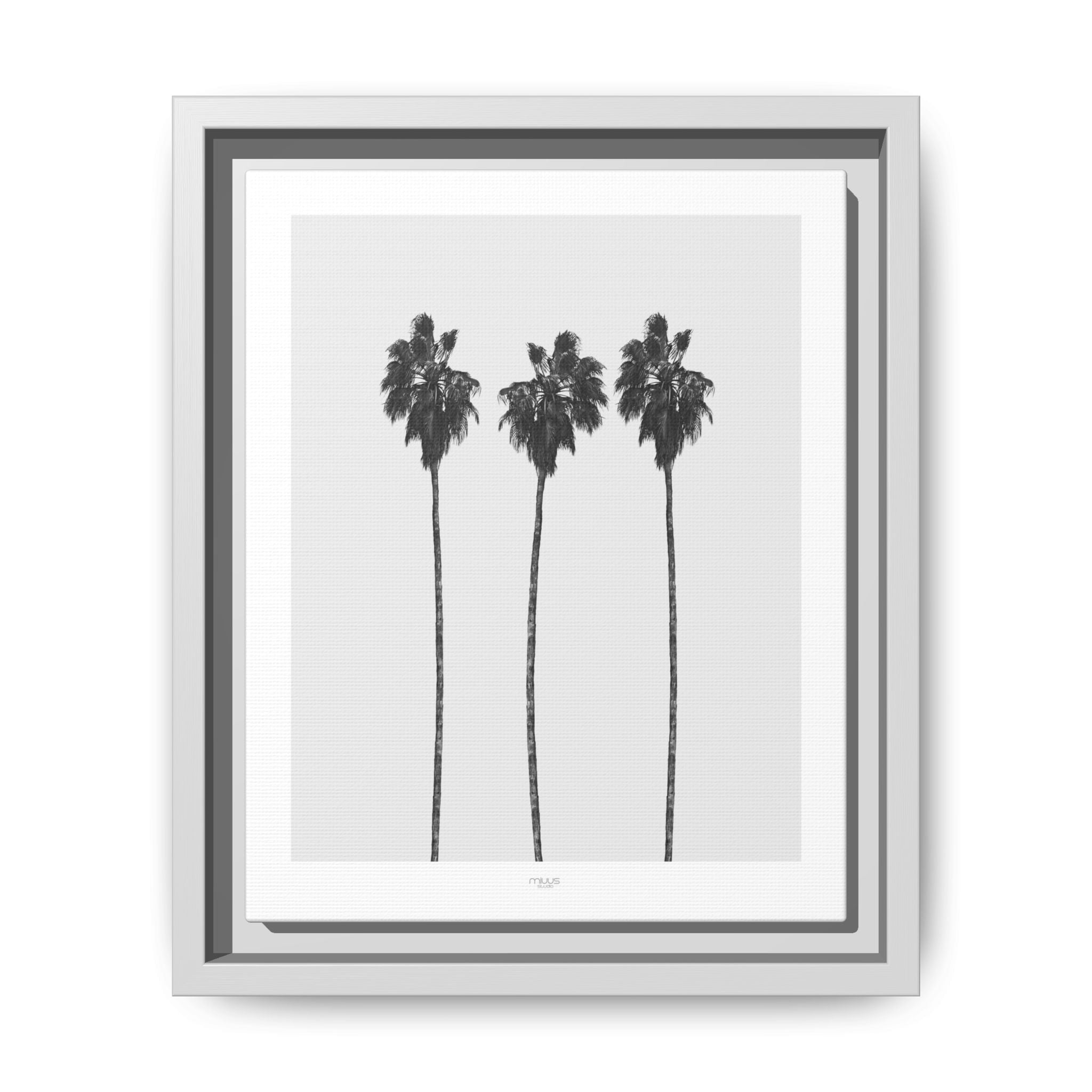 Silver Coast Palm Trio - Framed