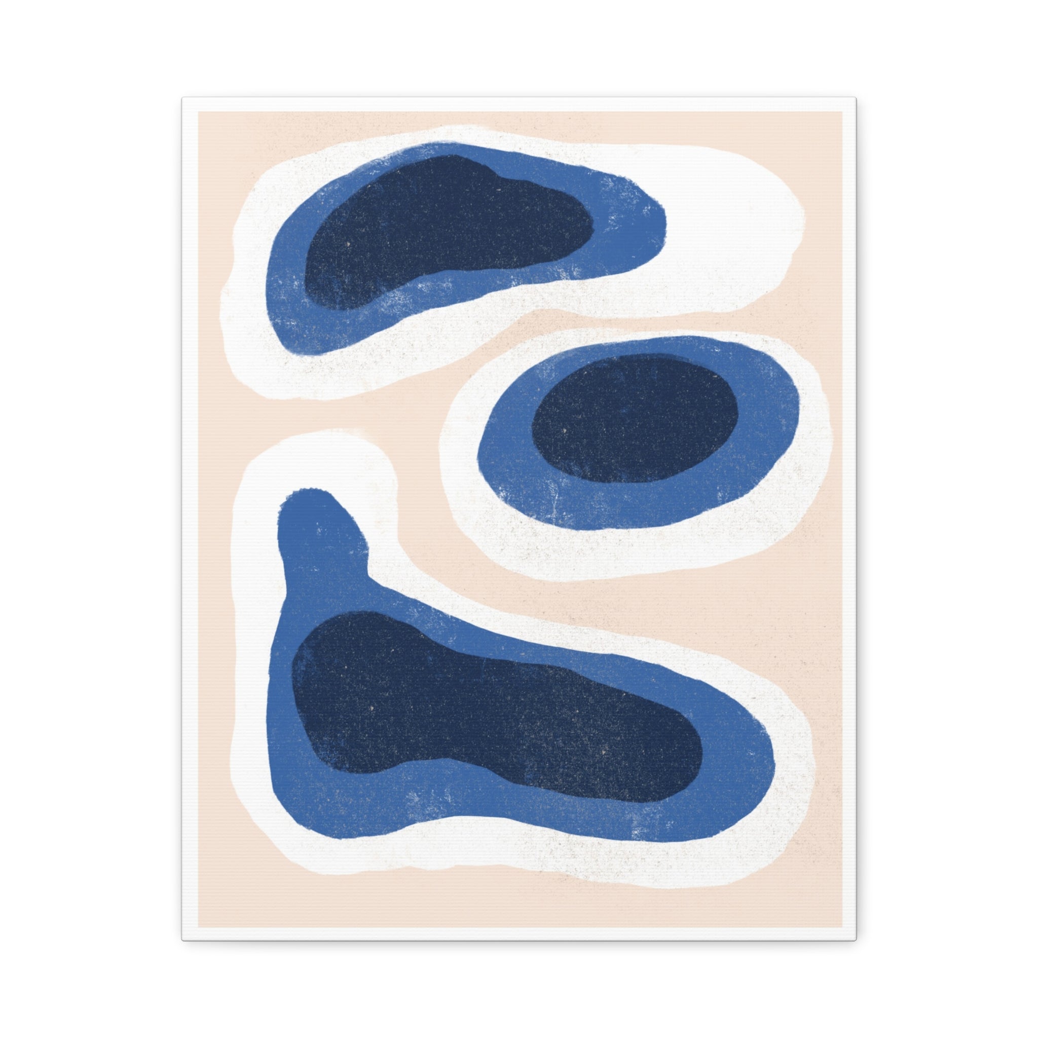 Indigo Tide Contours - Canvas