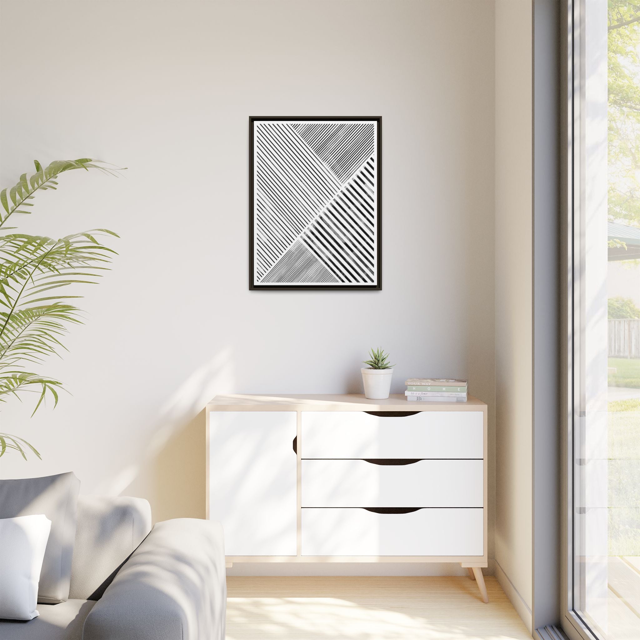 Monochrome Motion Angles - Framed