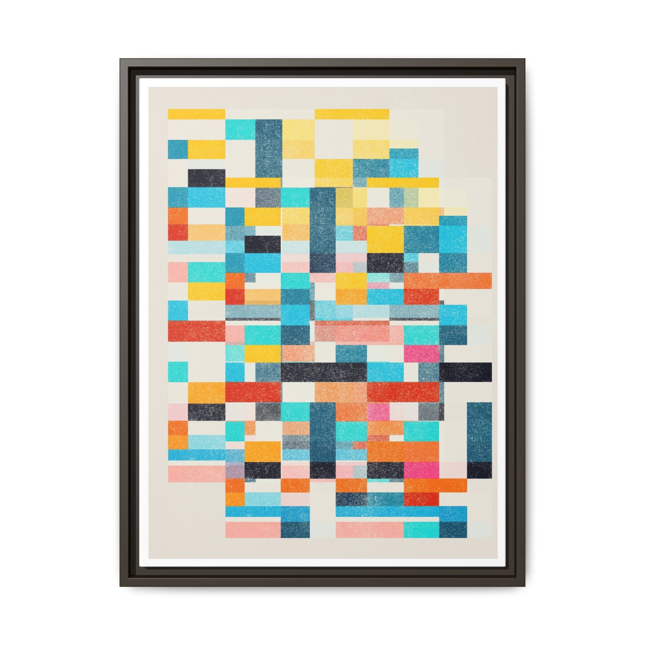 Chromatic Grid Reverie - Framed