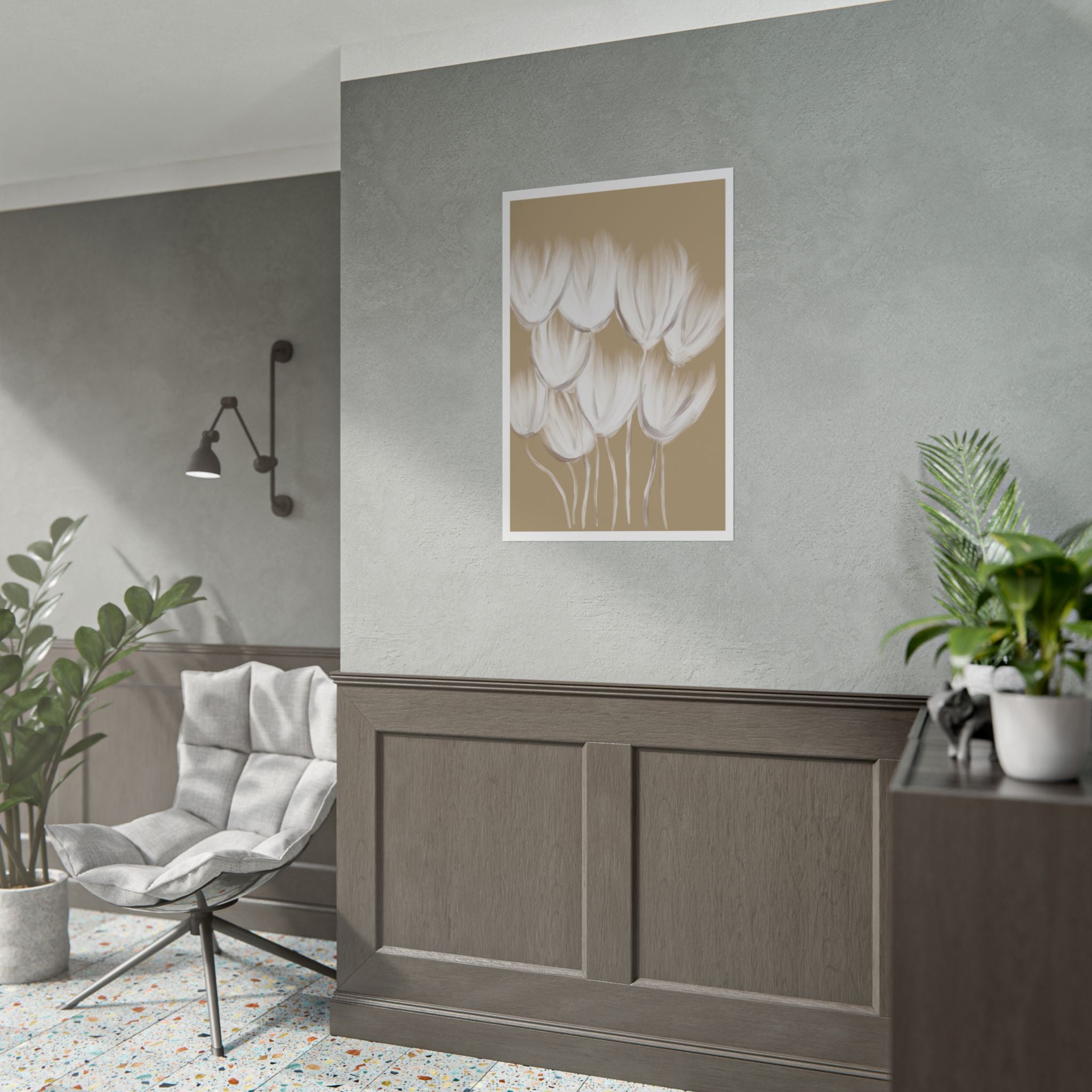 Ivory Petal Stillness - Poster