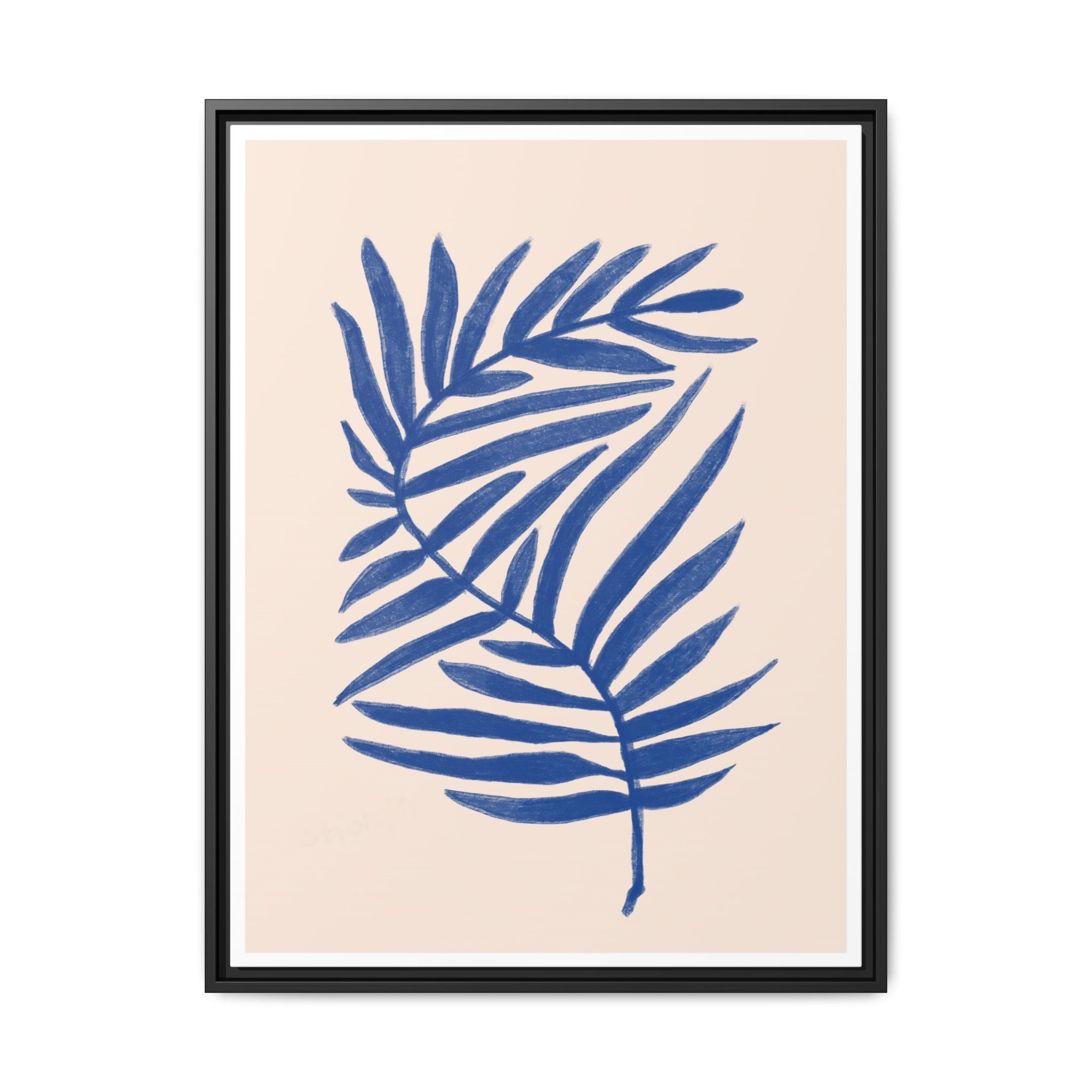 Sapphire Frond Harmony - Framed