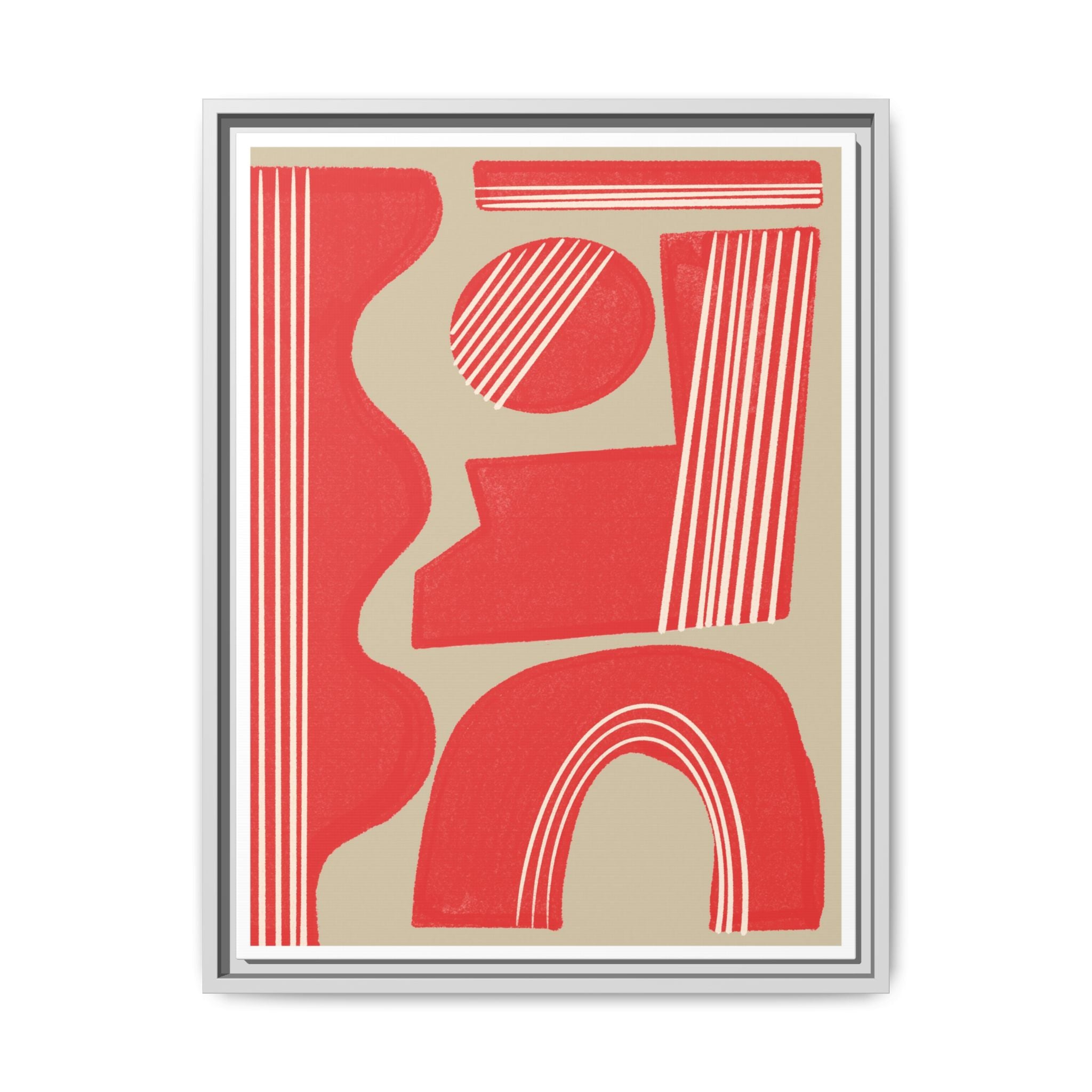 Crimson Rhythm Arches - Framed