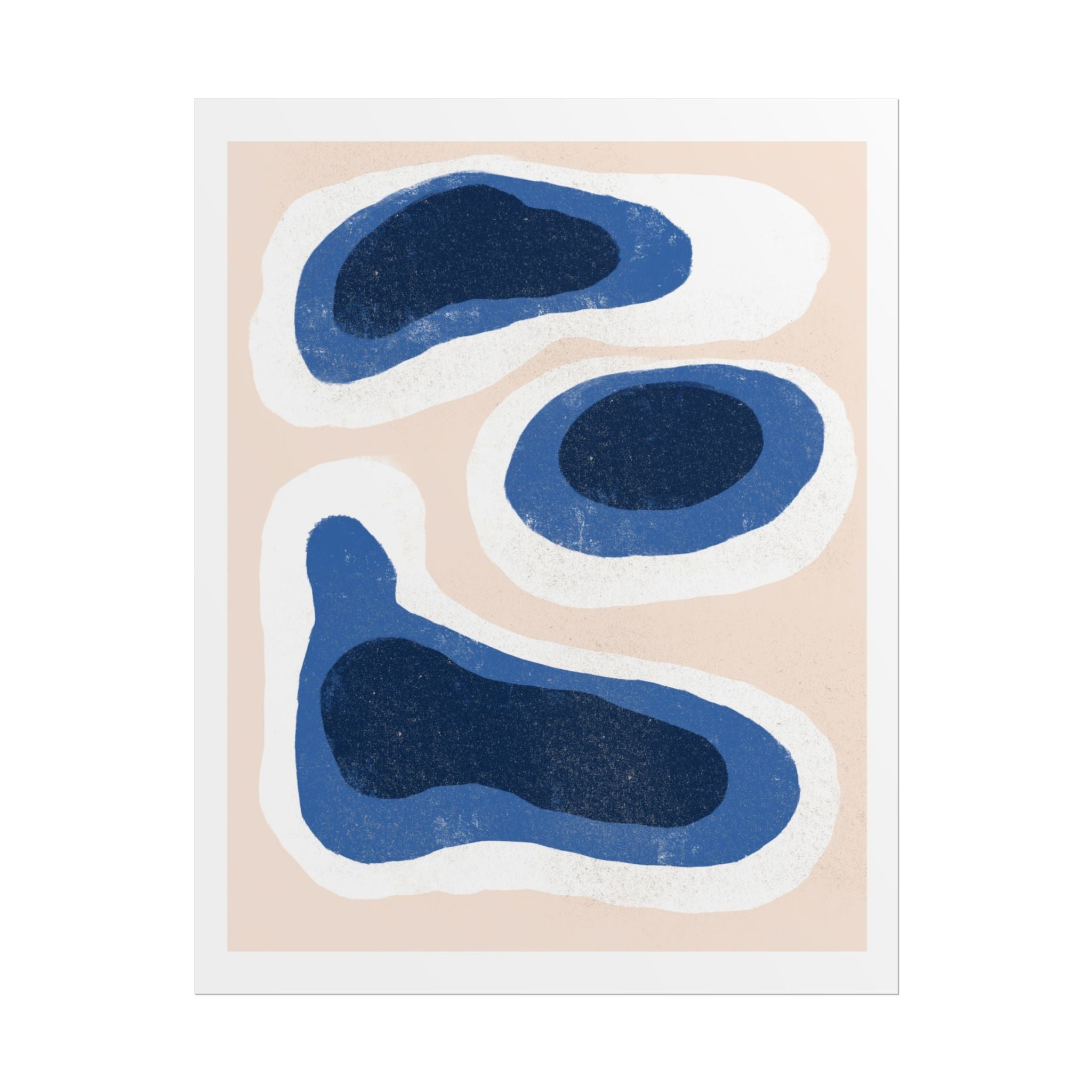 Indigo Tide Contours - Poster