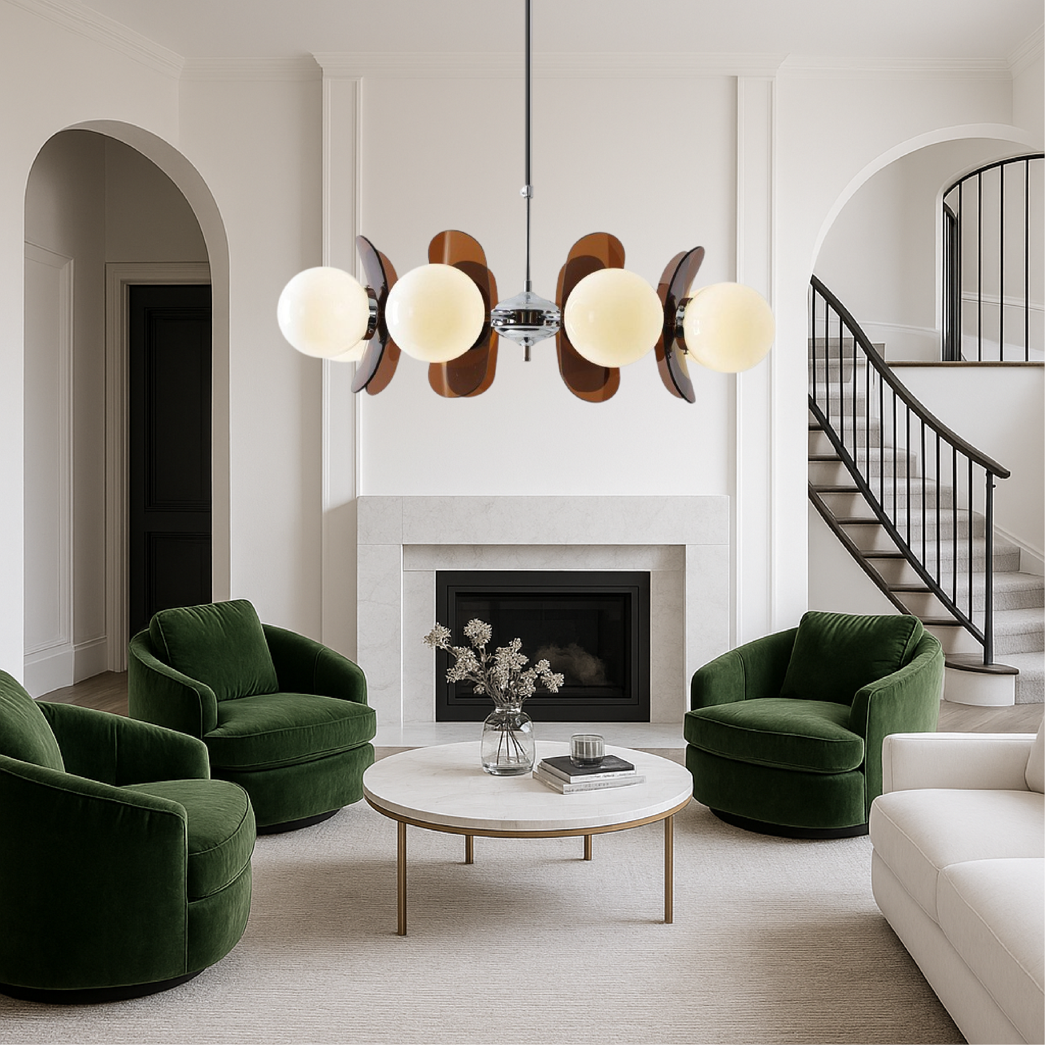 5 Head Bauhaus Chandelier