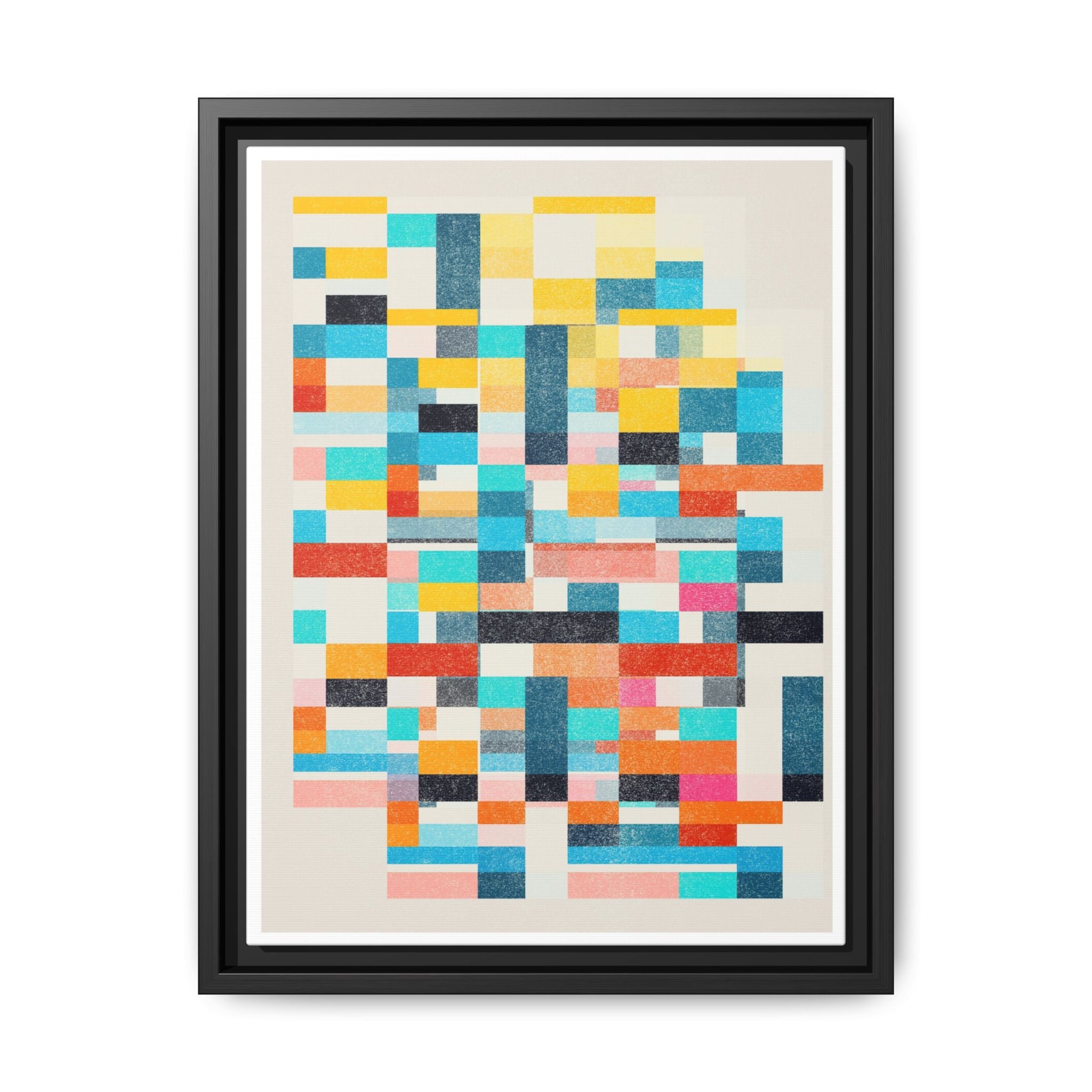 Chromatic Grid Reverie - Framed