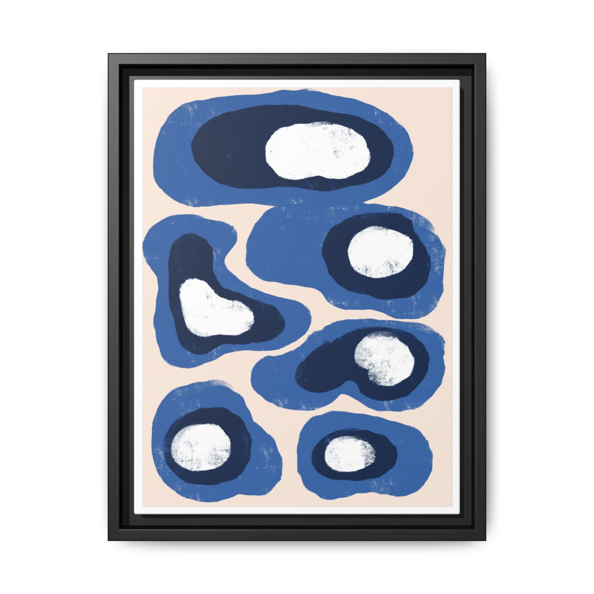Indigo Orbit Mosaic - Framed