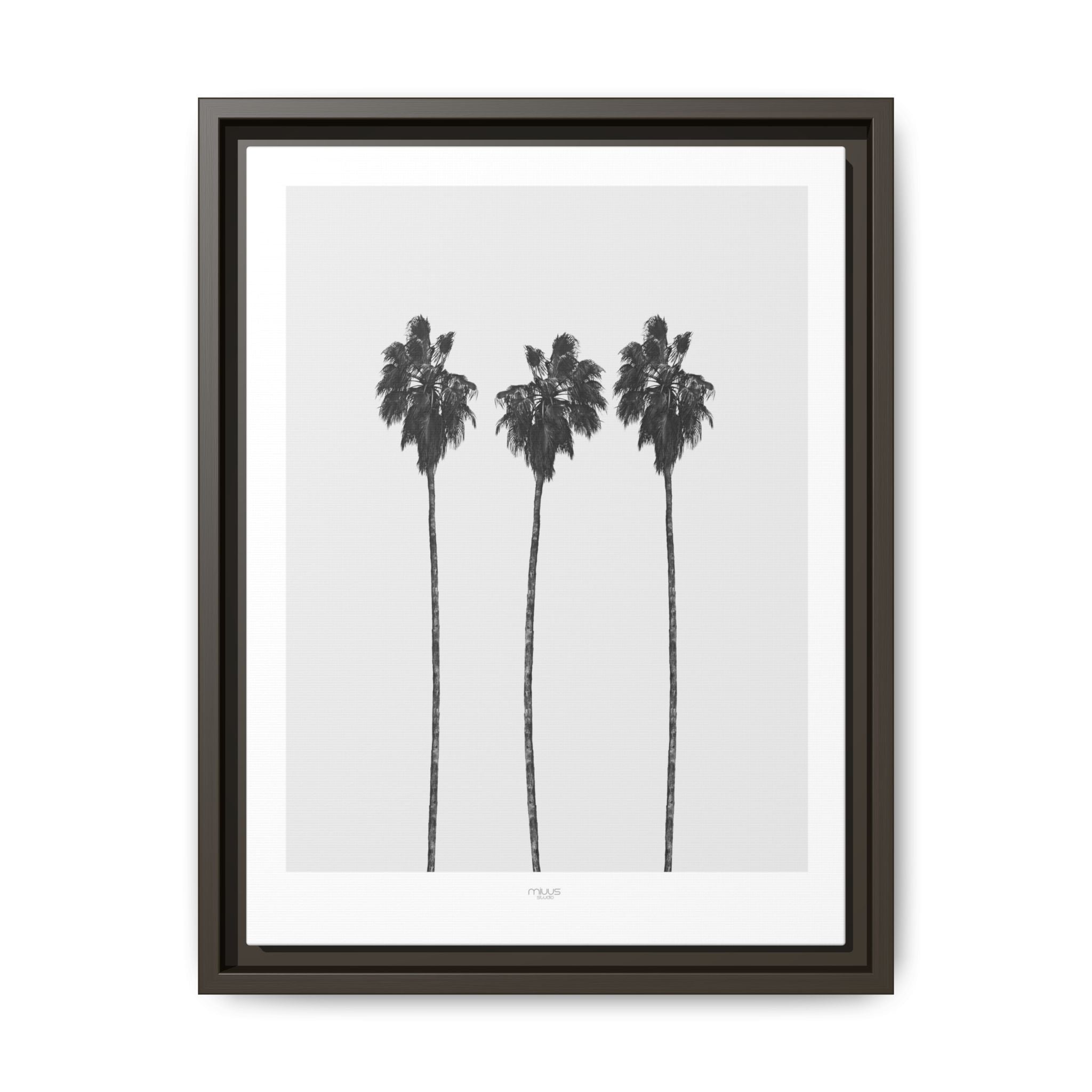 Silver Coast Palm Trio - Framed
