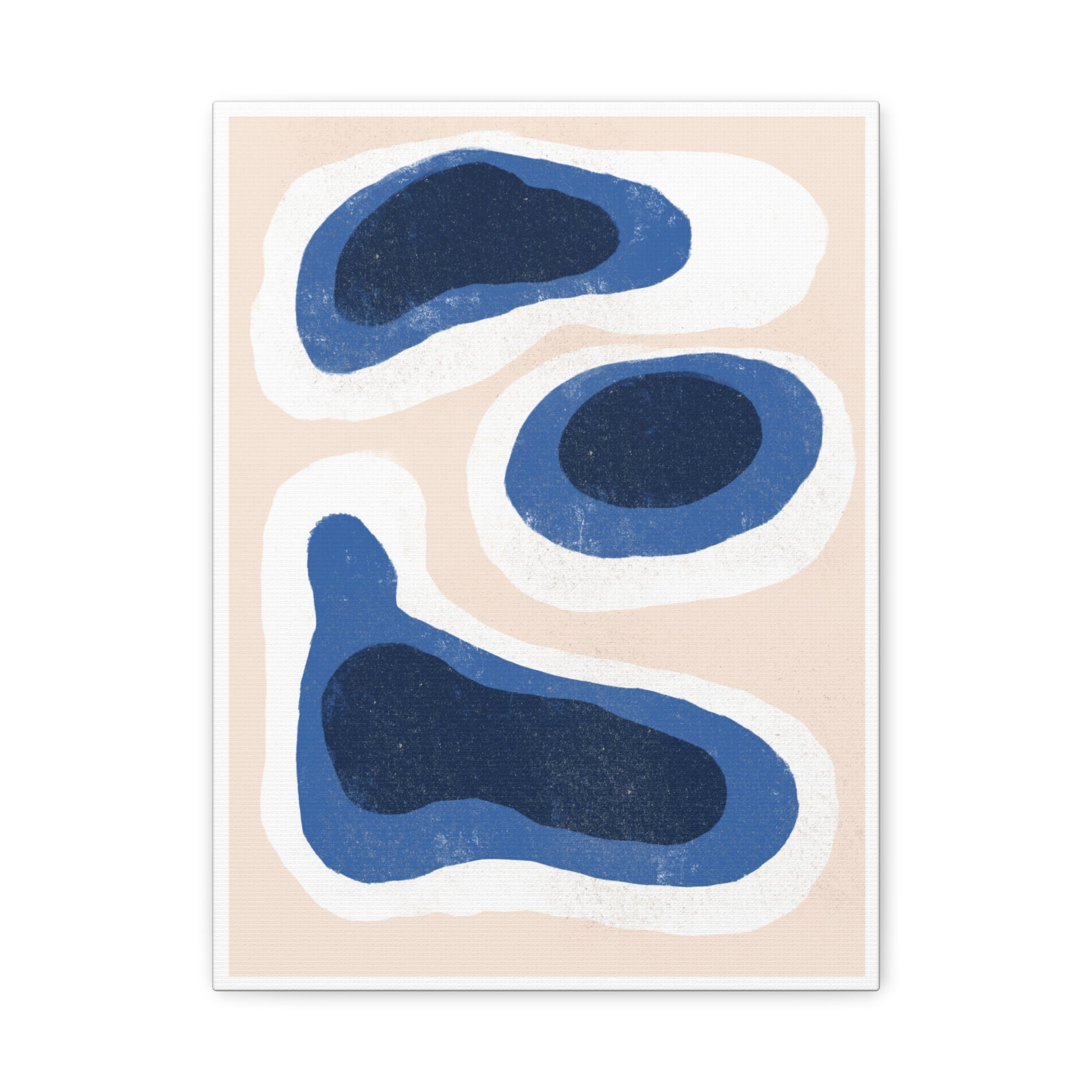 Indigo Tide Contours - Canvas