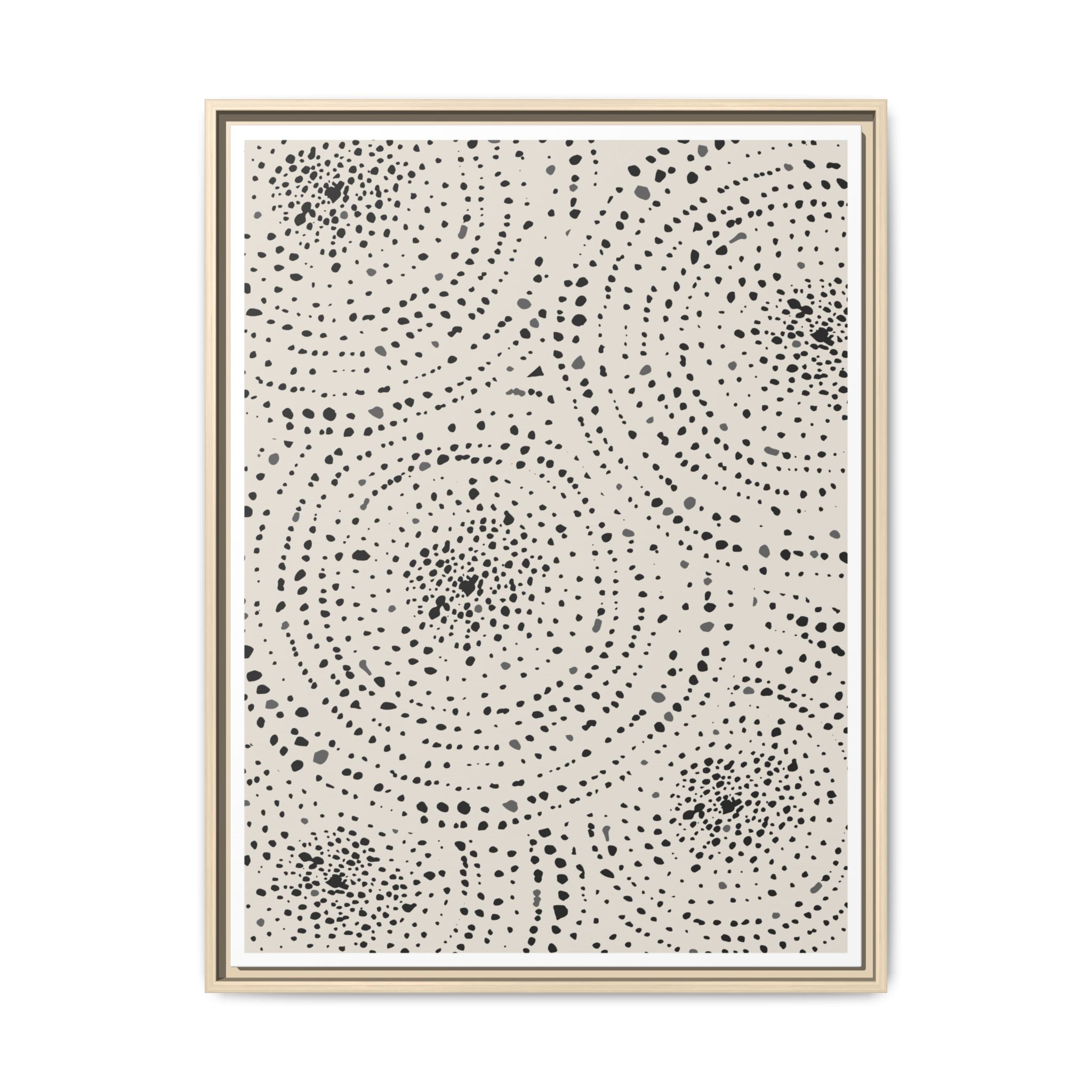 Celestial Pebble Drift Patterns - Framed