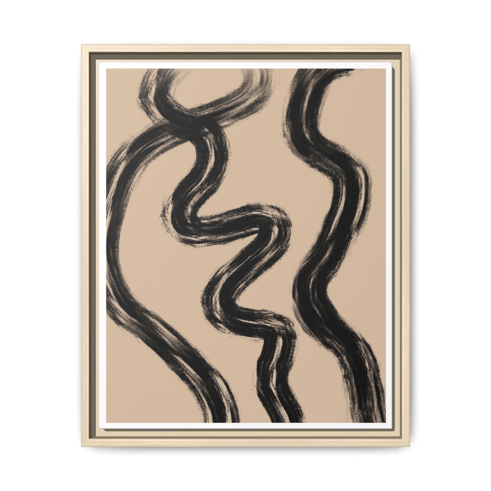 Midnight Current Lines - Framed