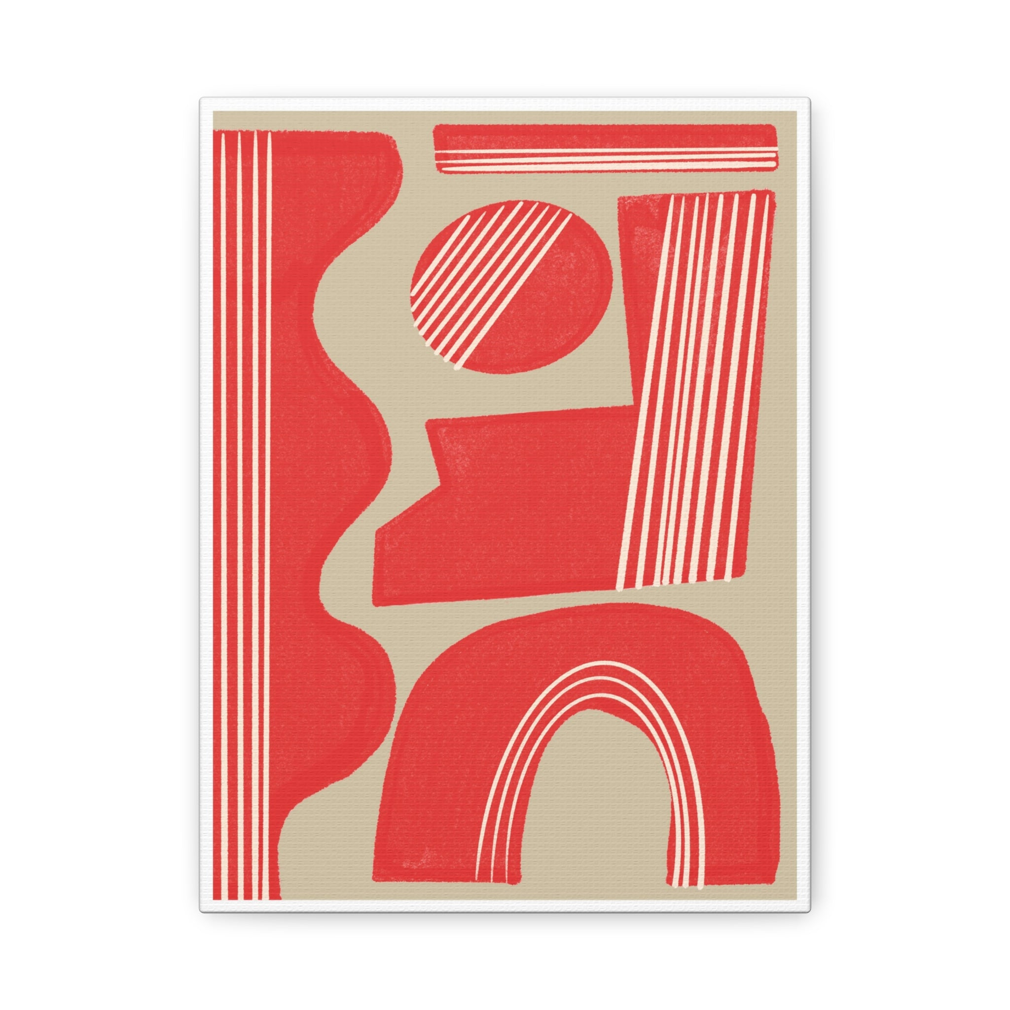 Crimson Rhythm Arches - Canvas
