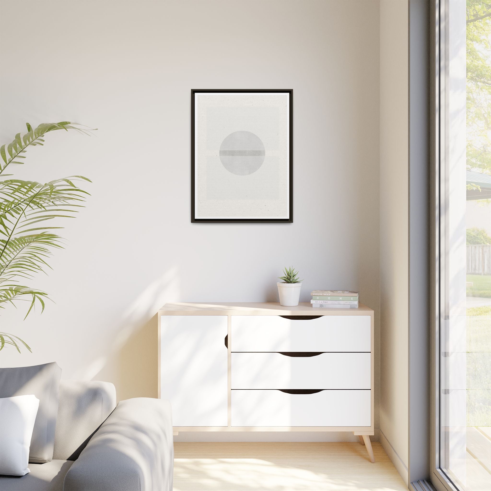 Silent Ivory Horizon - Framed