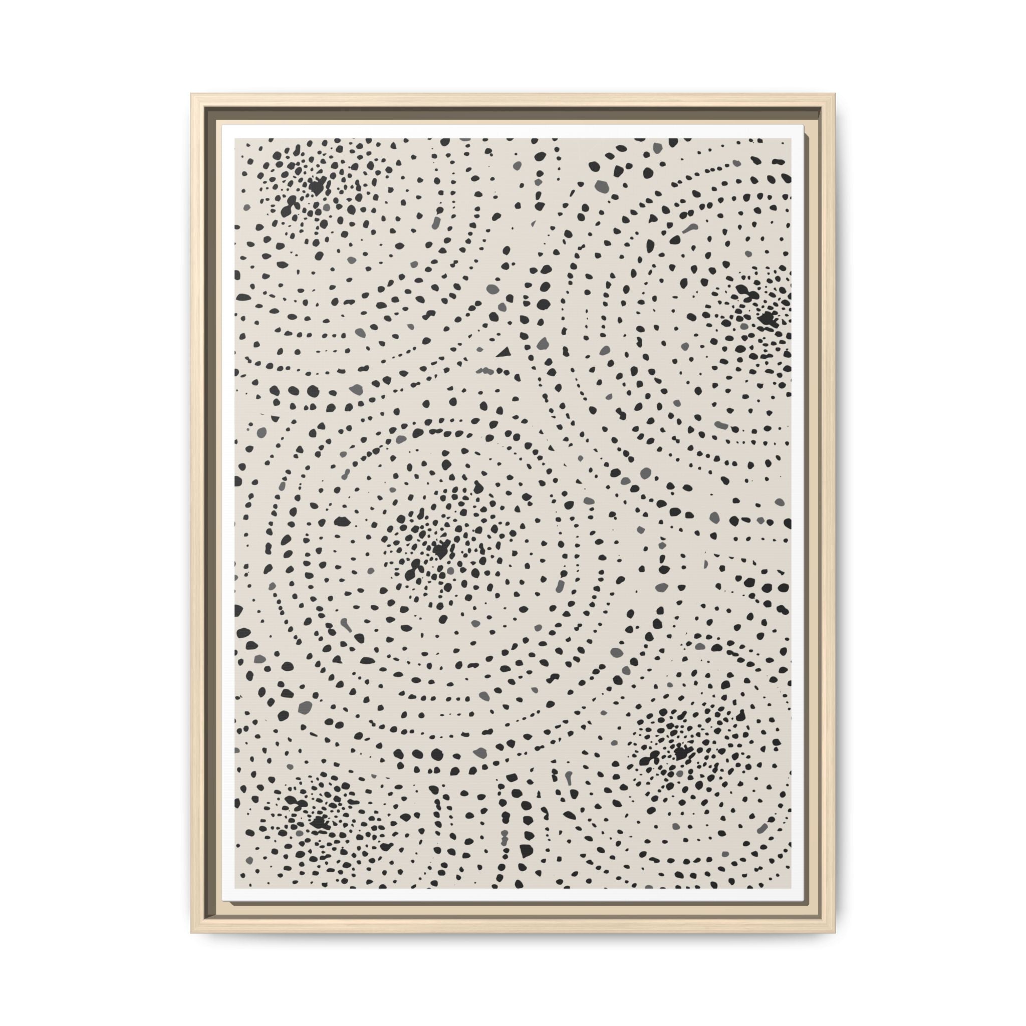 Celestial Pebble Drift Patterns - Framed