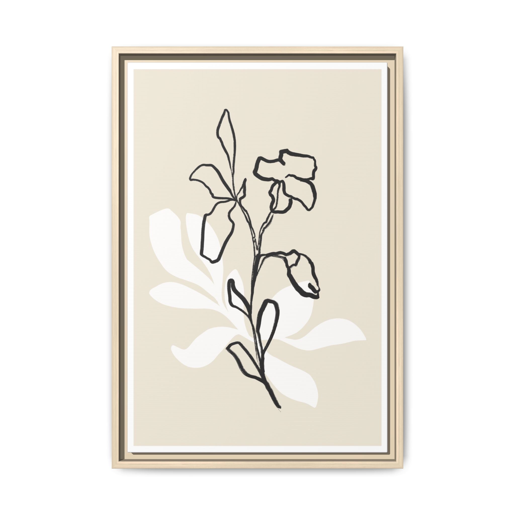 Ivory Bloom Whisper Lines - Framed