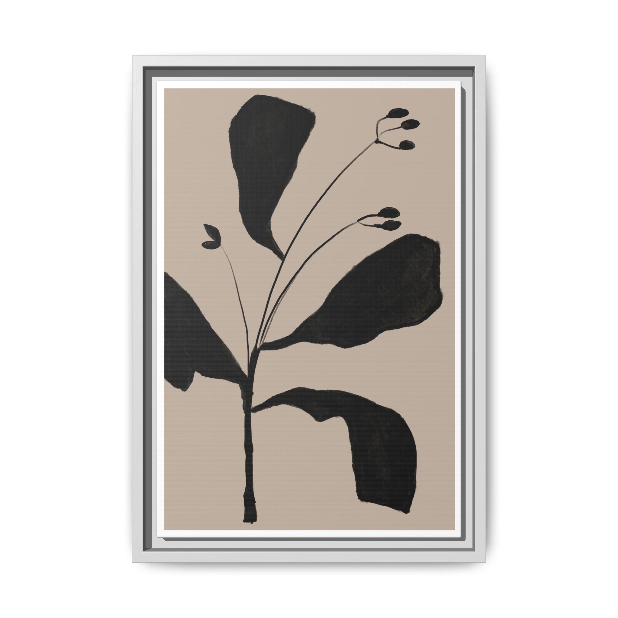 Noir Botanical Silence - Framed