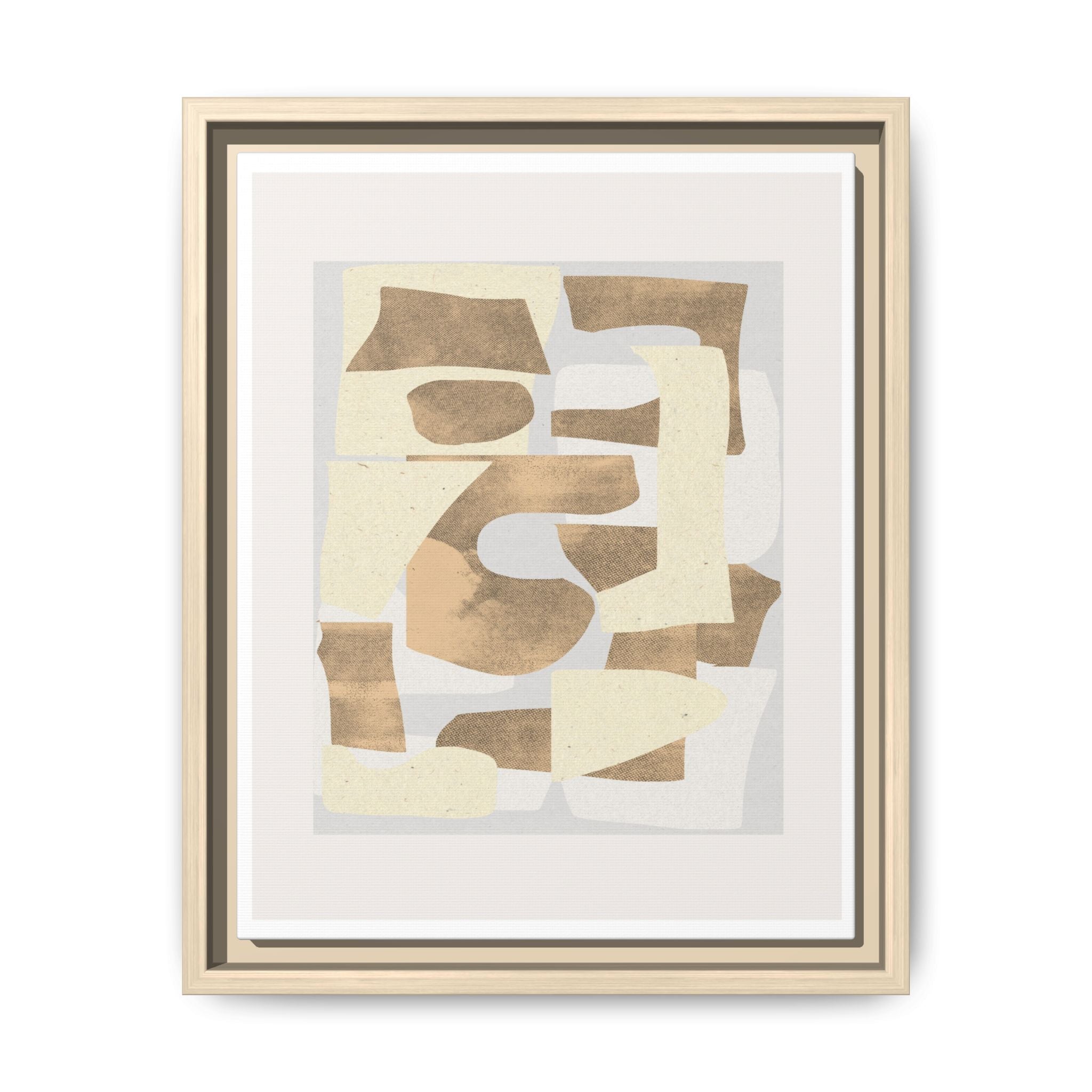 Sandstone Echo Collage Forms - Framed