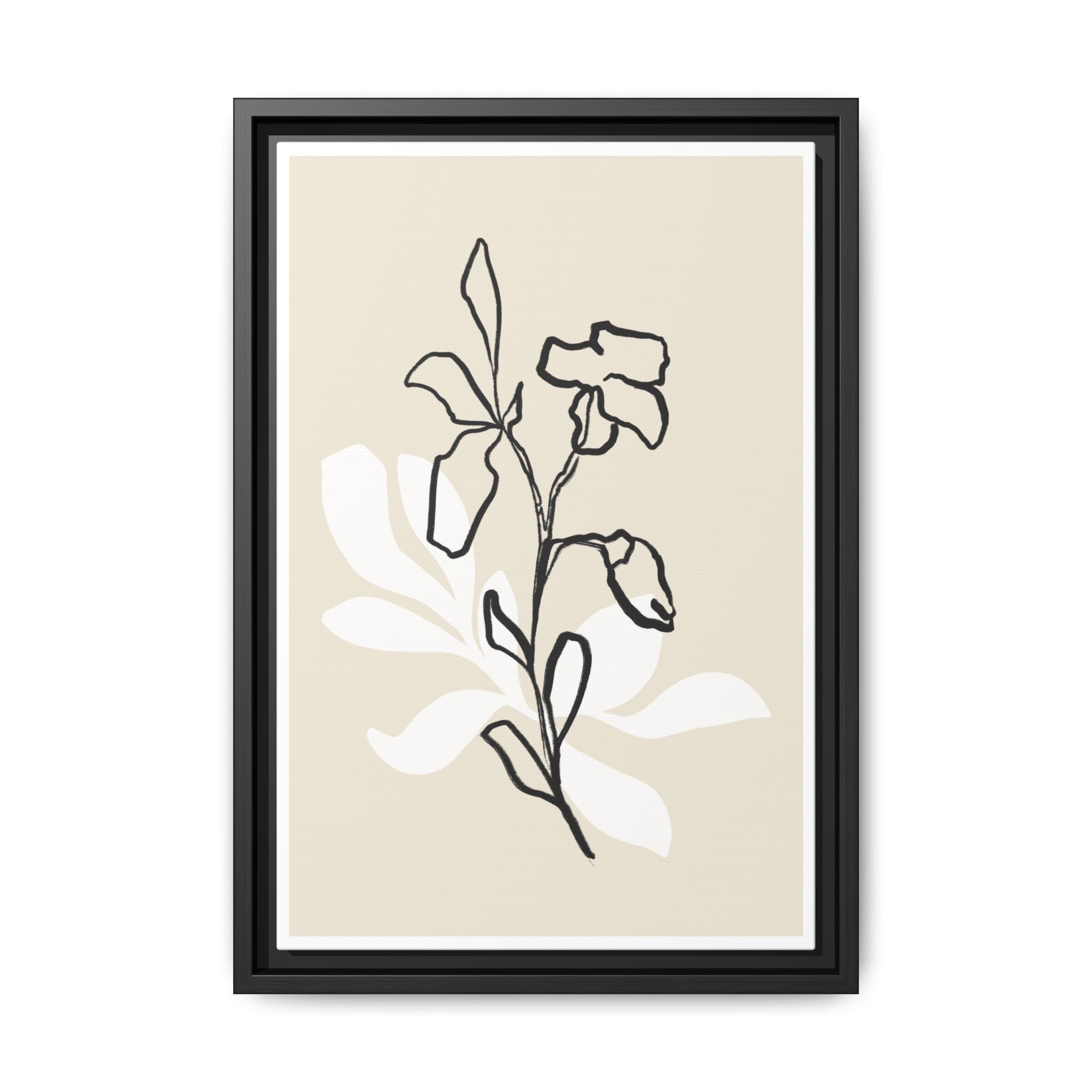 Ivory Bloom Whisper Lines - Framed