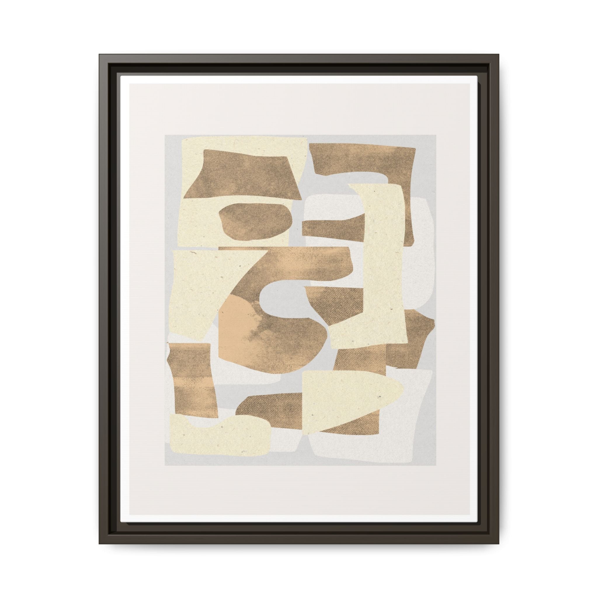 Sandstone Echo Collage Forms - Framed