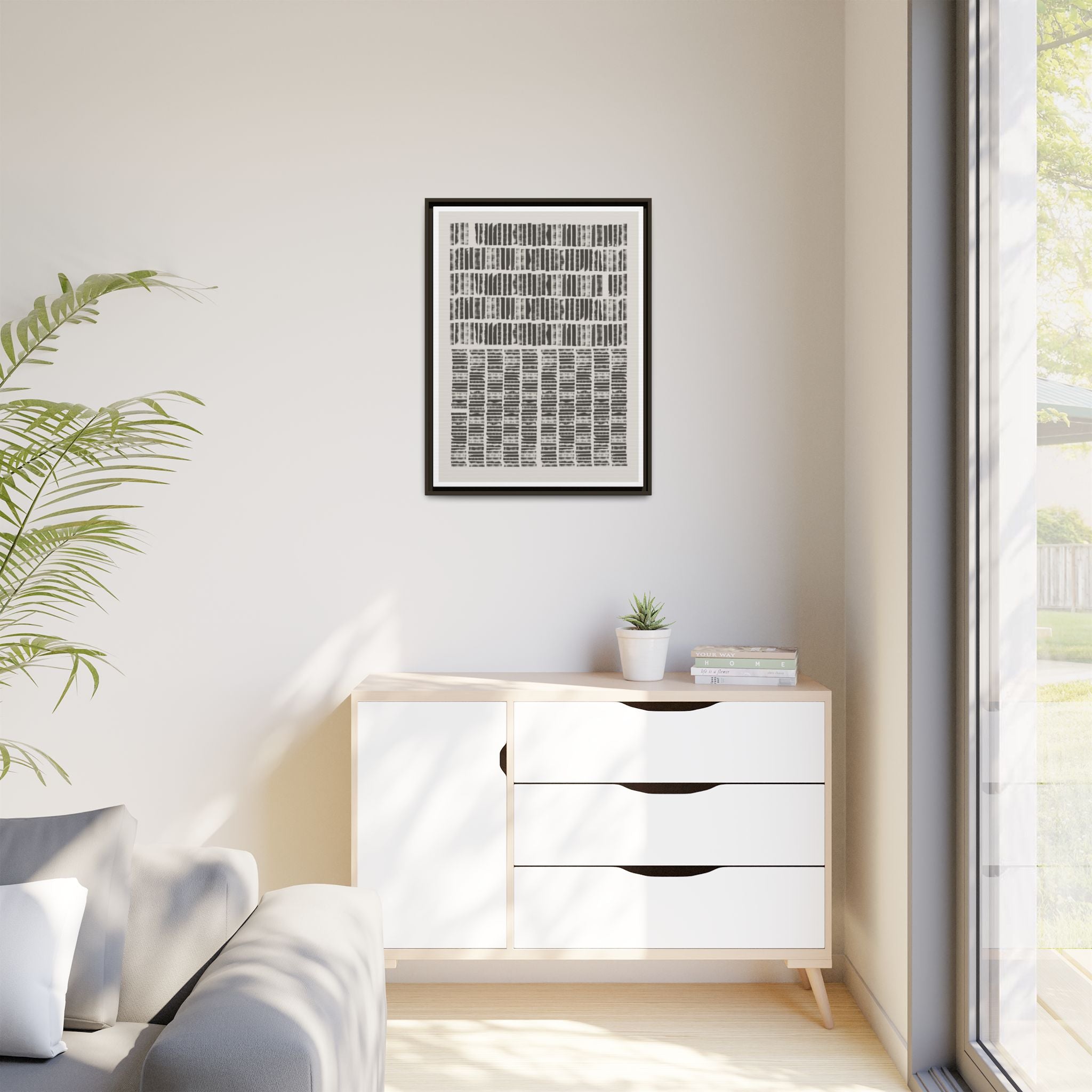 Shadow Rhythm Columns - Framed