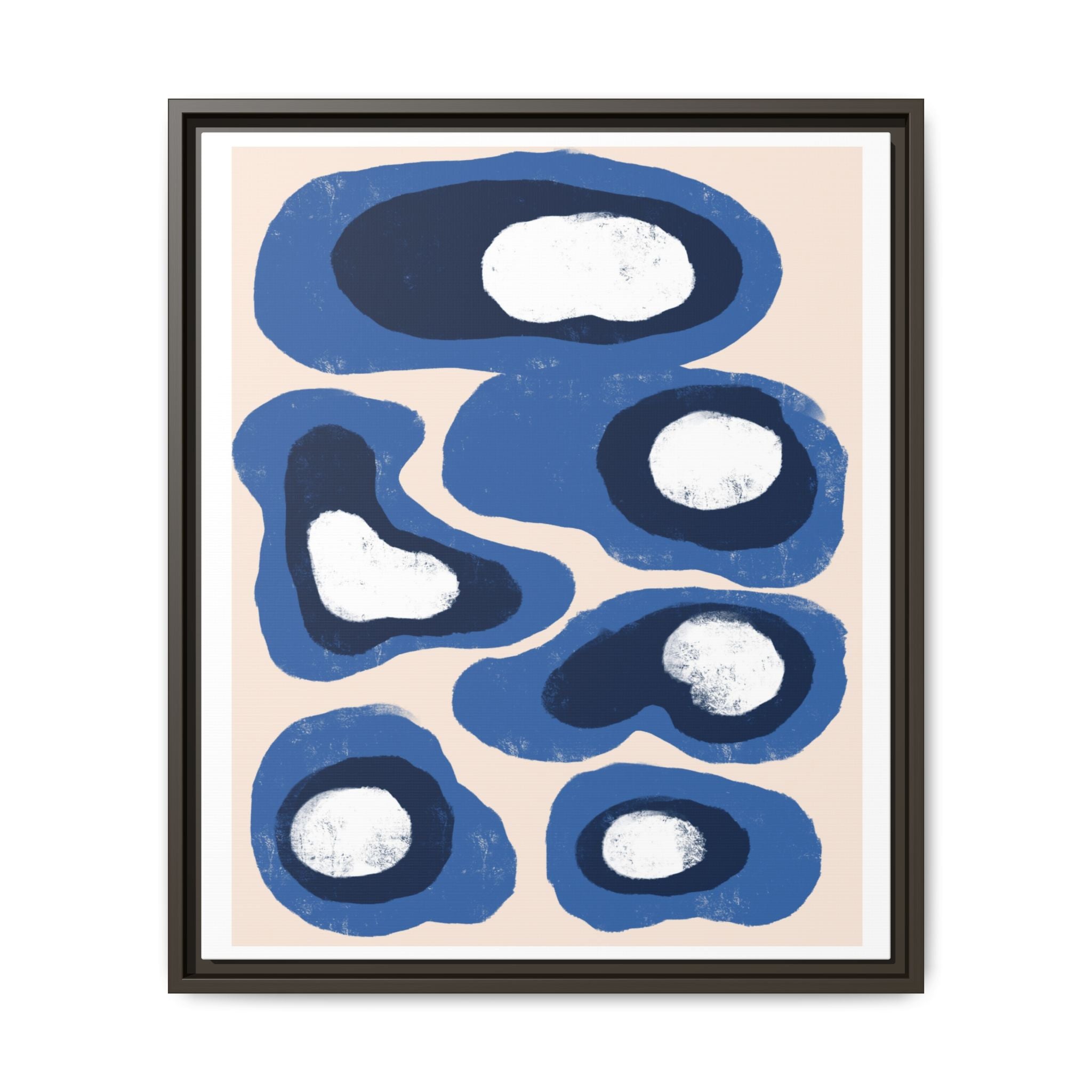 Indigo Orbit Mosaic - Framed