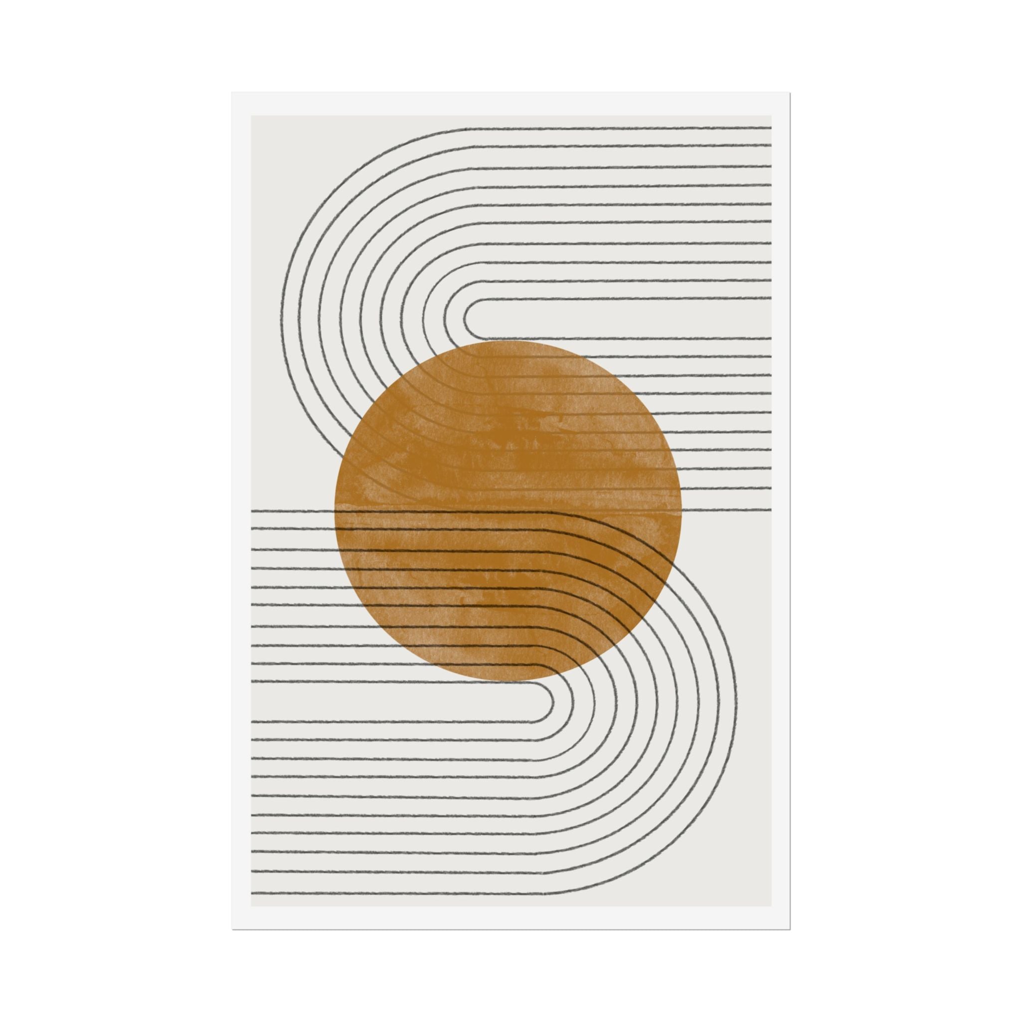 Amber Orbit Lines - Poster